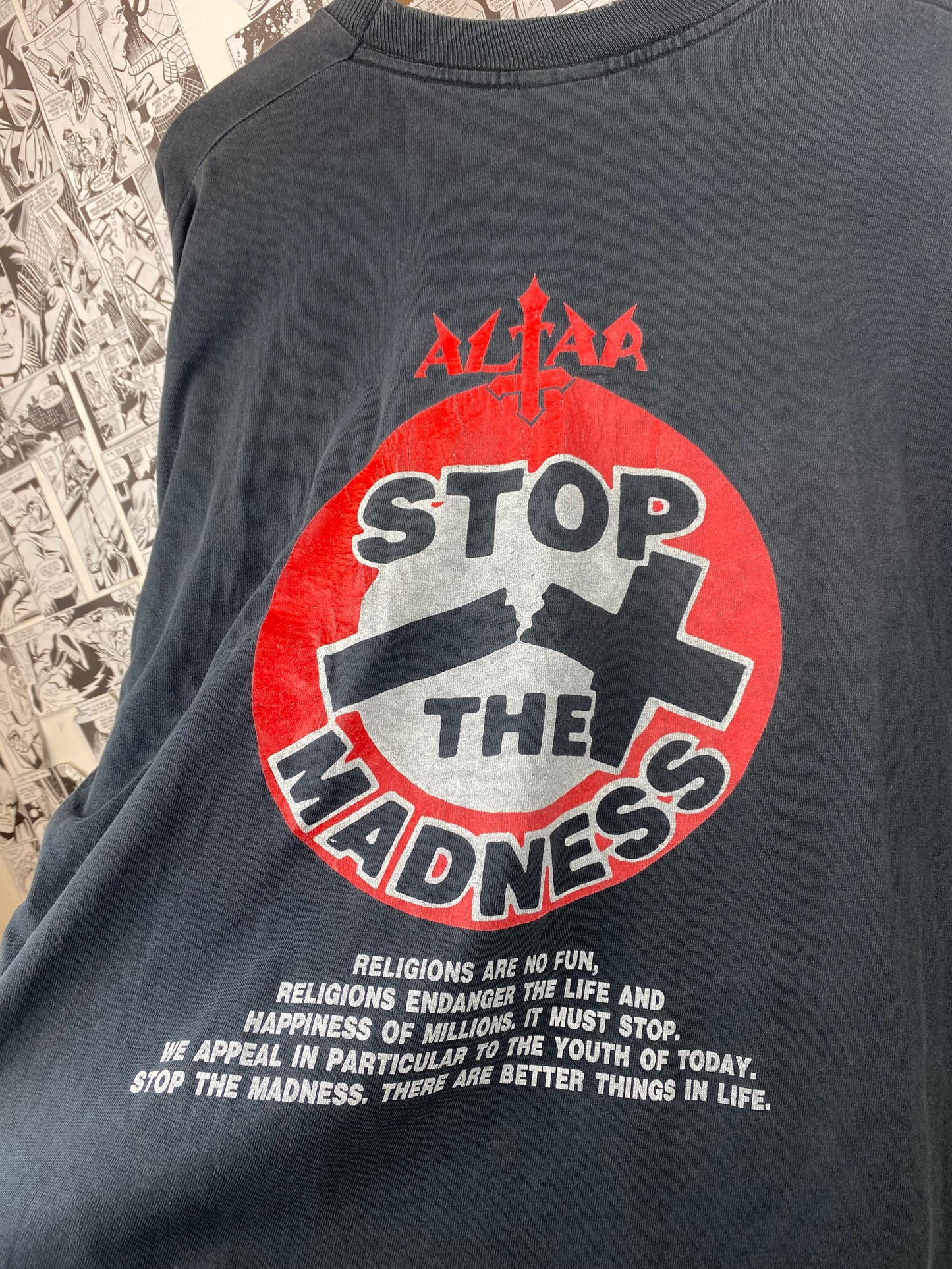 Vintage Altar “Stop the Madness” 1994 Distressed t-shirt - size XL
