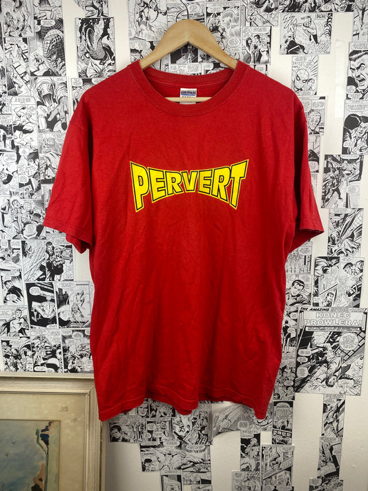 Vintage Pervert Funny Quote t-shirt - size L