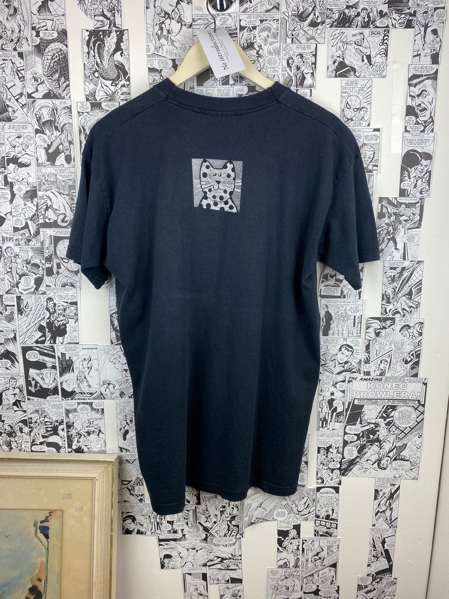 Vintage Cat 90s Distressed t-shirt - size L