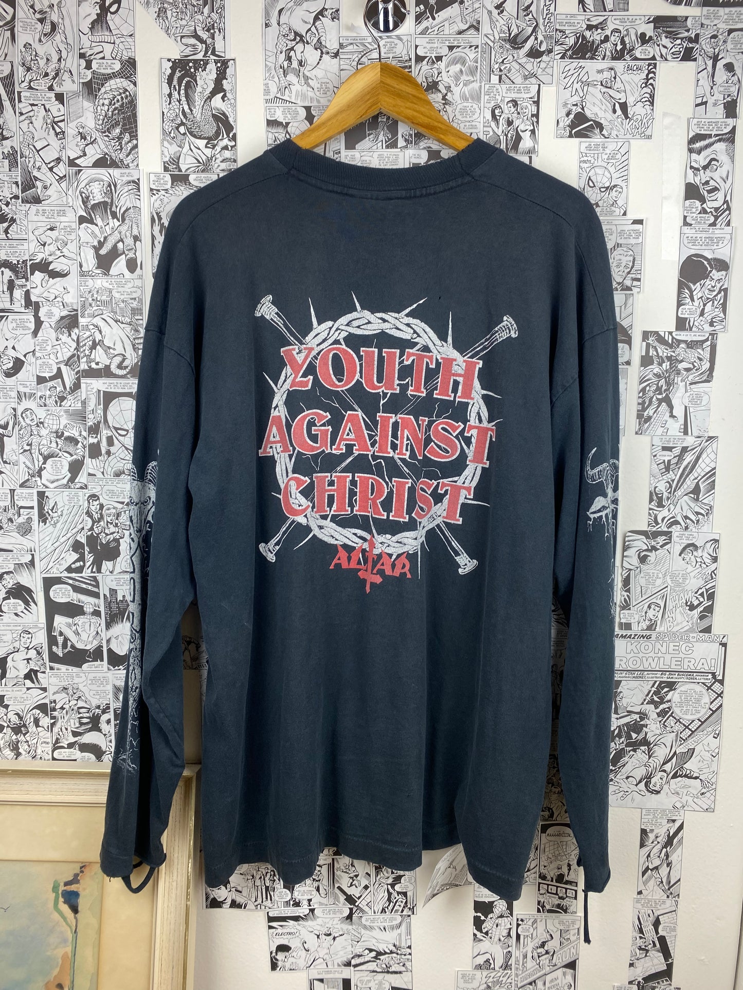 Vintage Altar “Youth Agains Christ” Distressed 1994 t-shirt - size XL