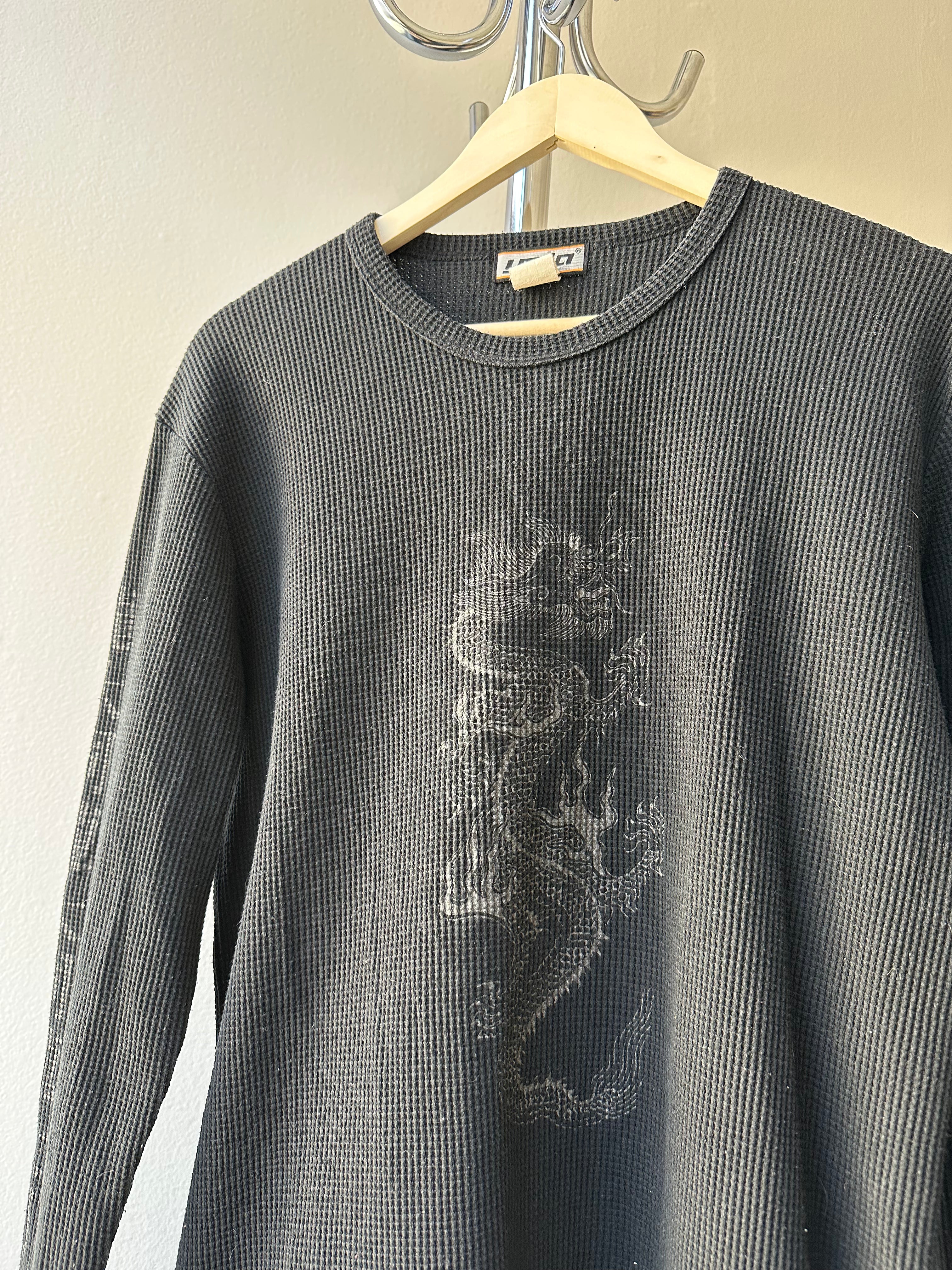 Vintage 1990s Dragon Thermal Longsleeve - size L