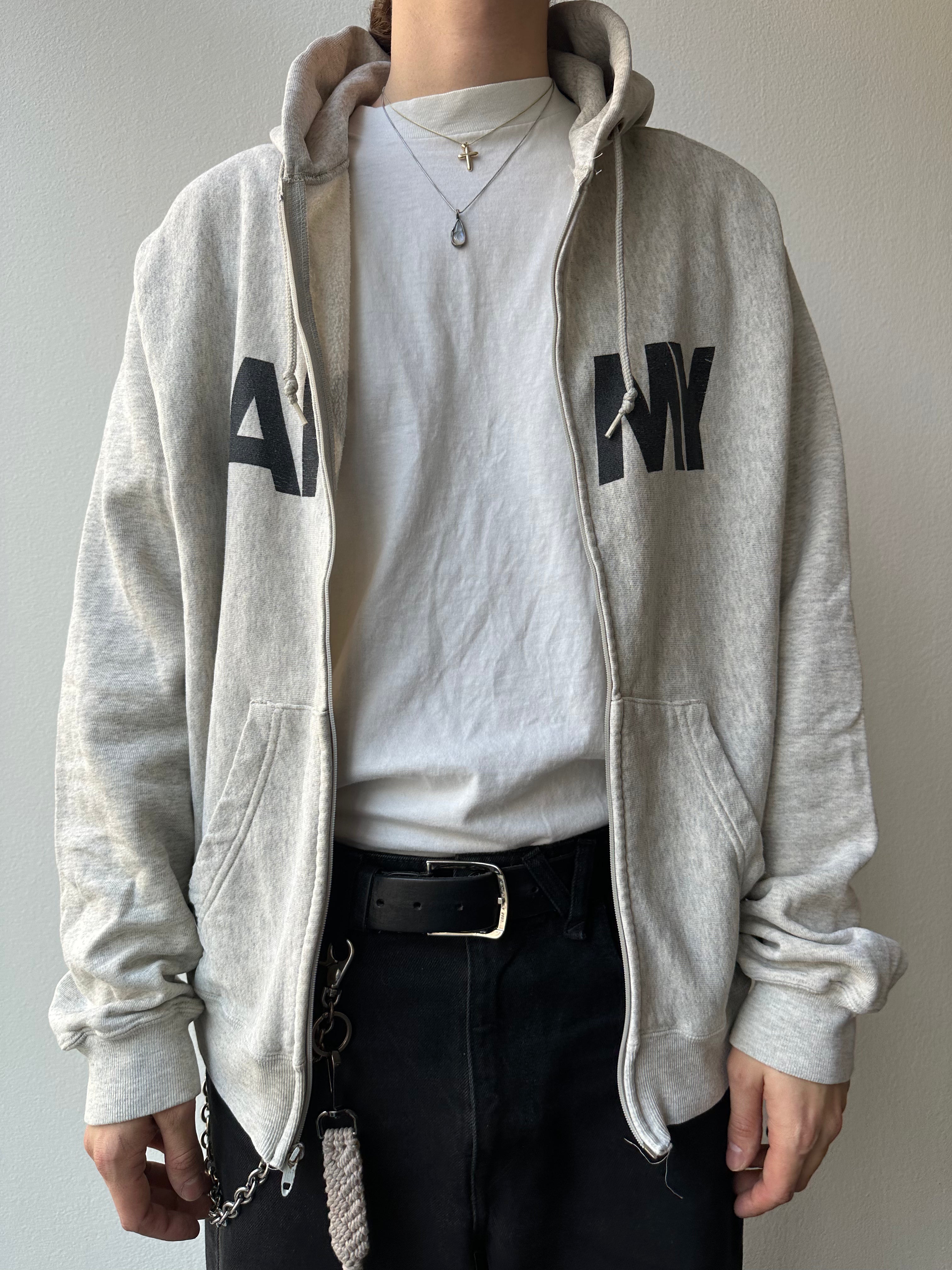 Vintage 1980s “Army” Zip-Up Hoodie - size XL