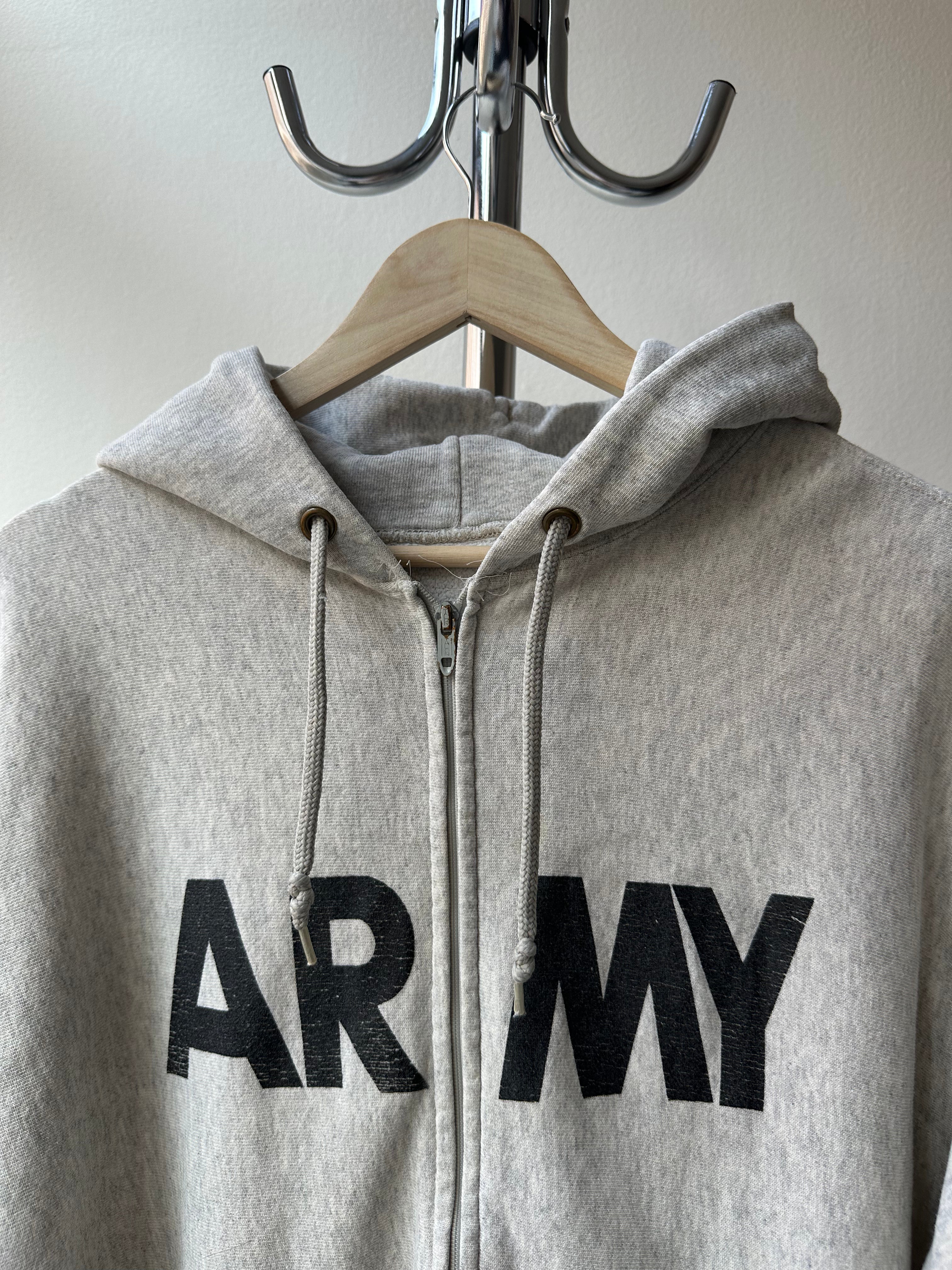 Vintage 1980s “Army” Zip-Up Hoodie - size XL