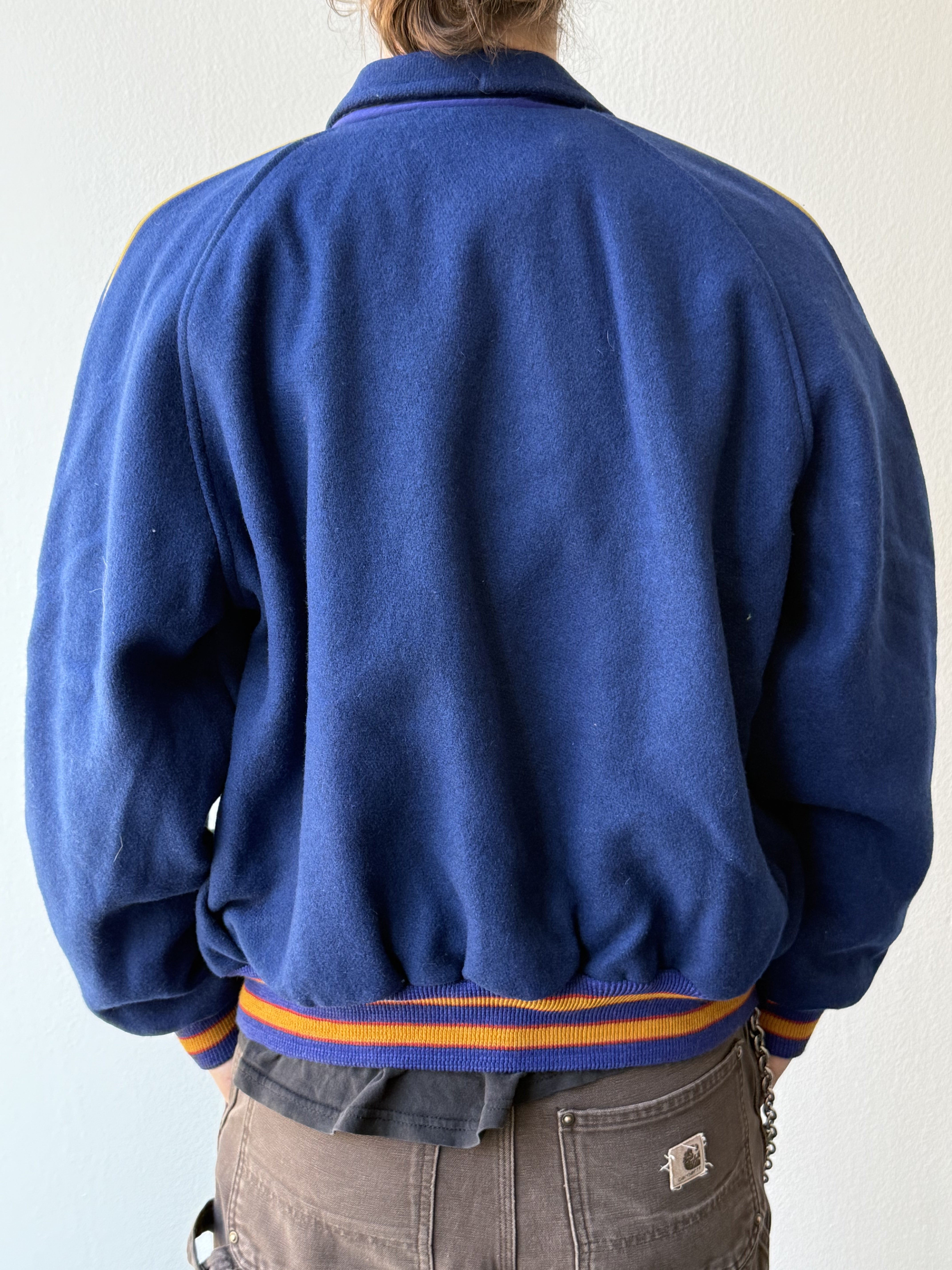 Vintage 1980s USA Varsity Bomber Jacket - size XL