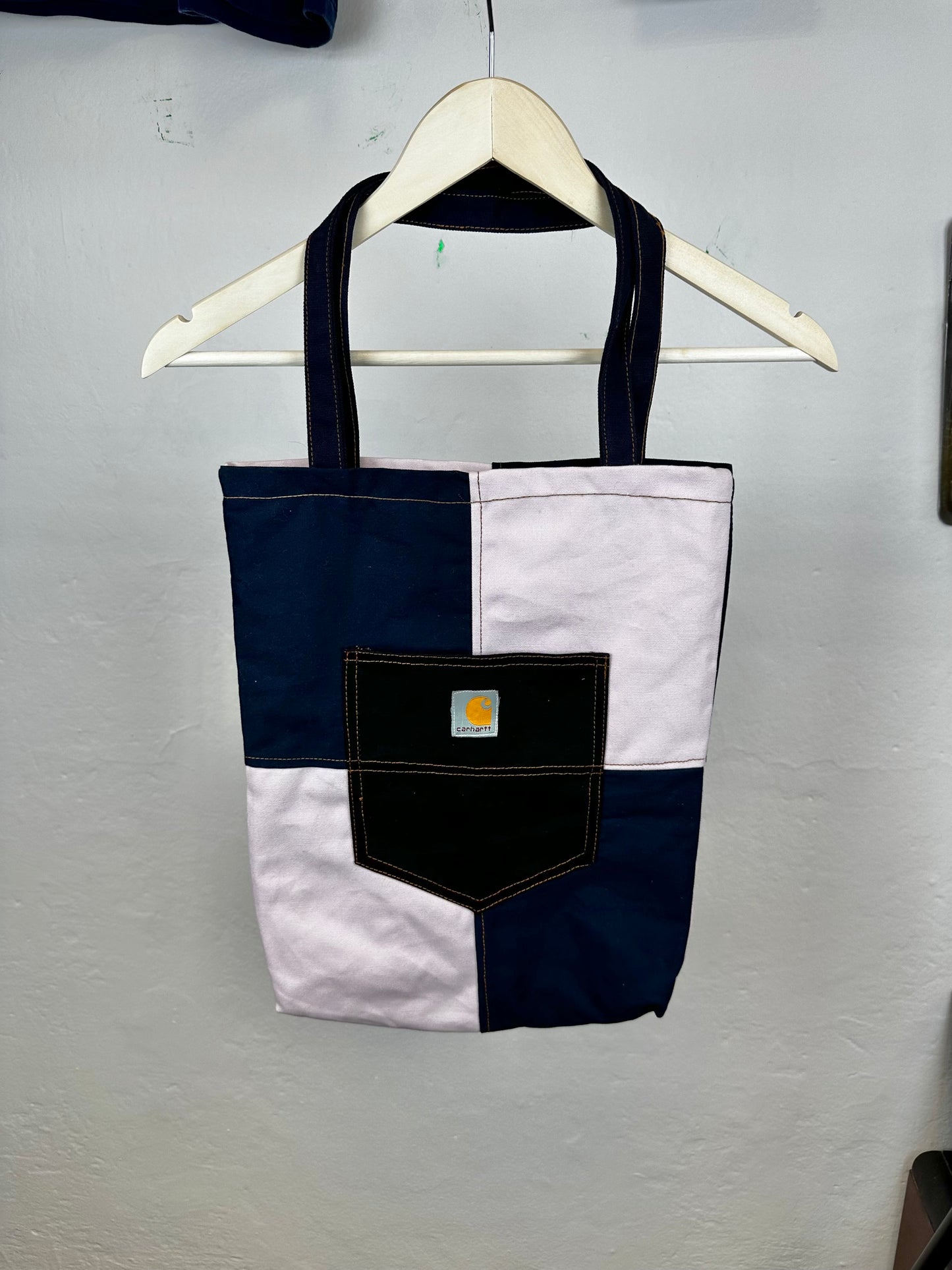 Vintage Carhartt Reworked Tote Bag Pink/Navy