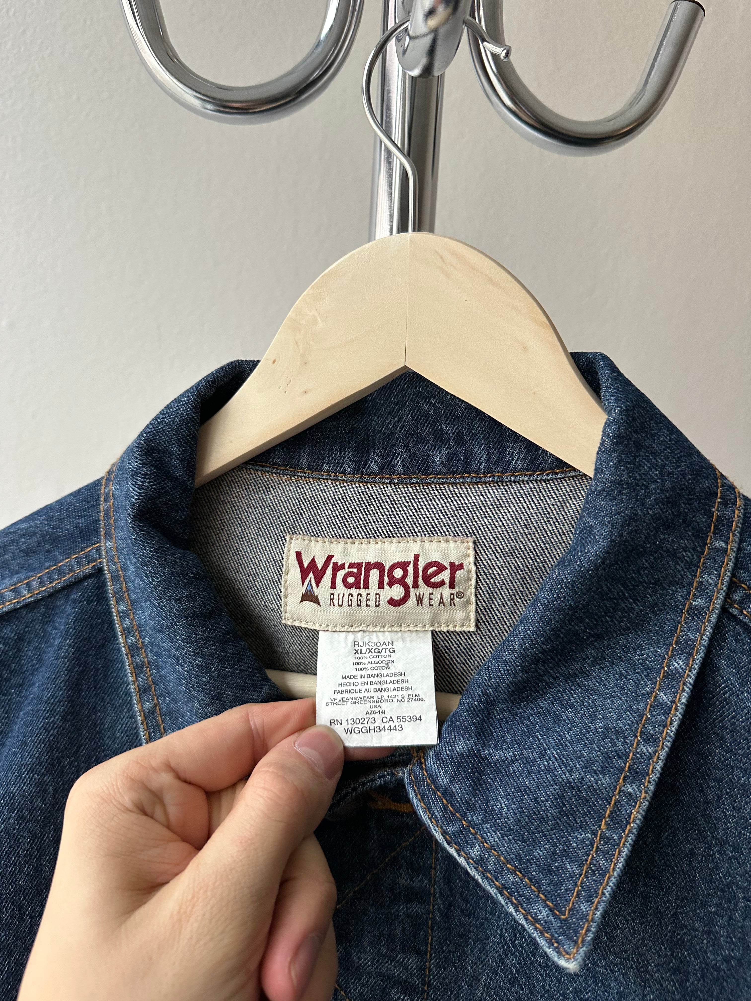 Vintage 1990S Wrangler "Rugged Wear" Denim Jacket - size XL