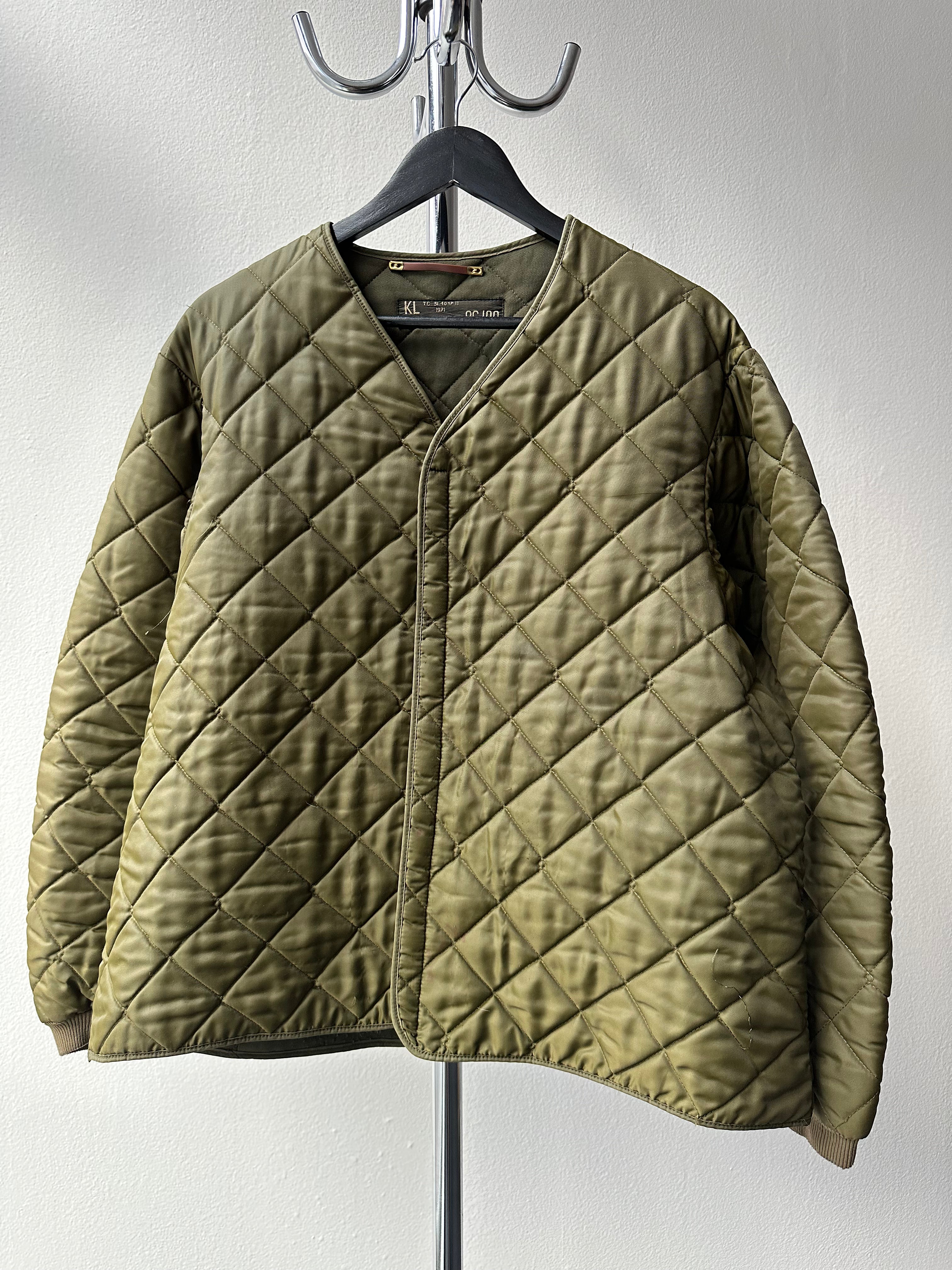 Vintage 1970s Dutch Military Quilted Liner Jacket - size M/L