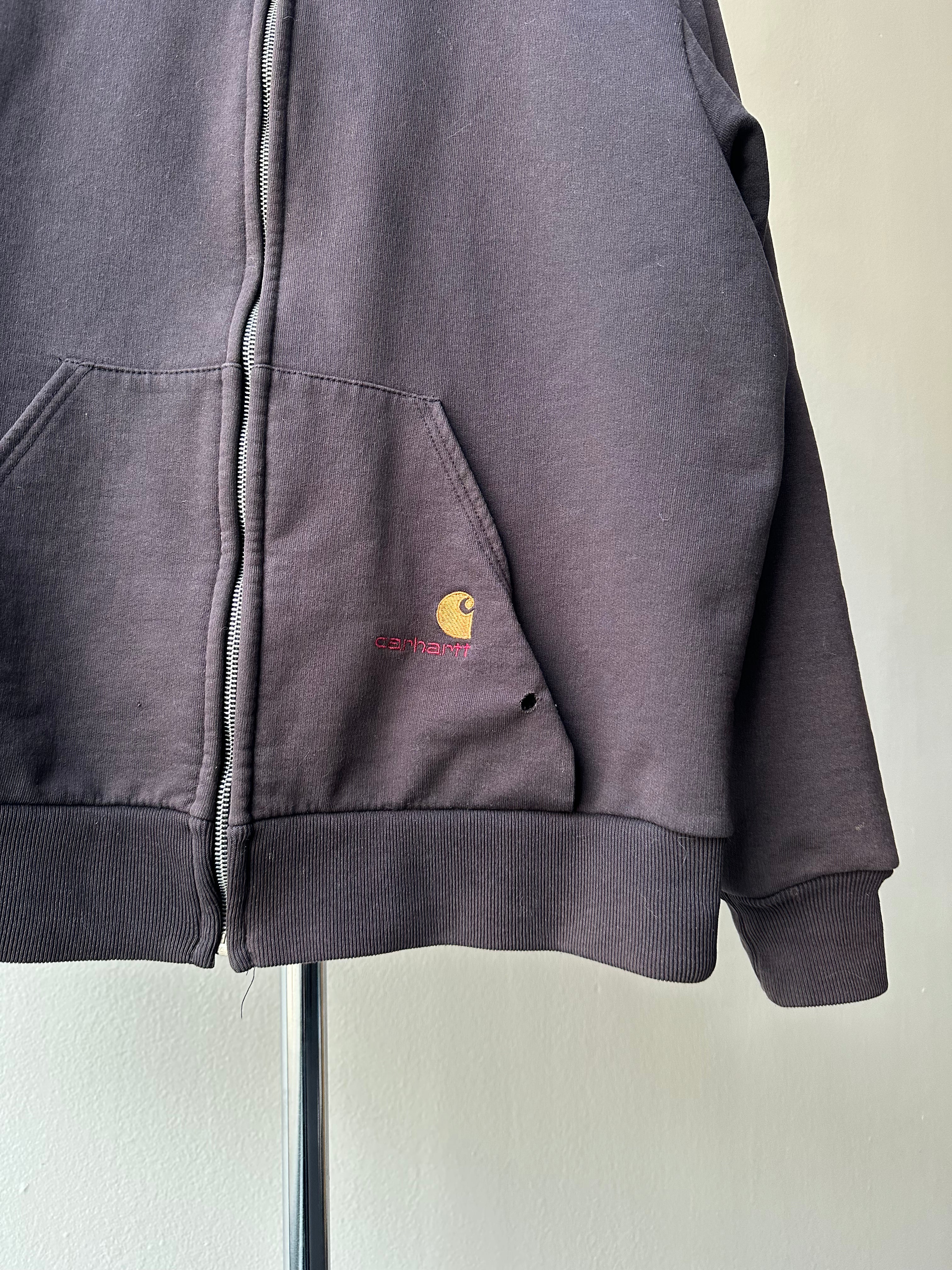 Vintage 1990s Carhartt Thrashed Zip-Up Hoodie - size M/L