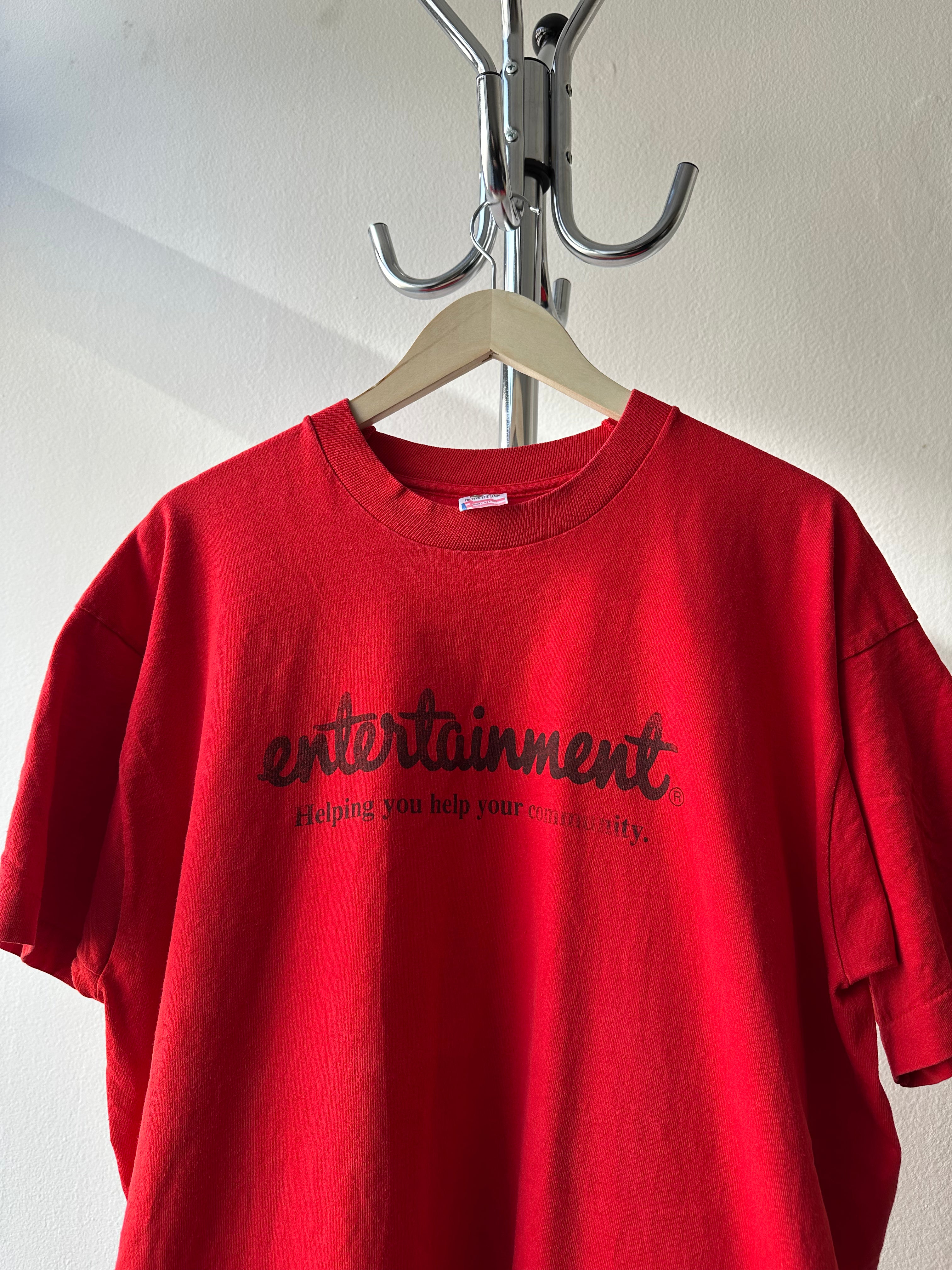 Vintage 1990s "Entertainment - Helping You Help the Community" T-shirt - size XL