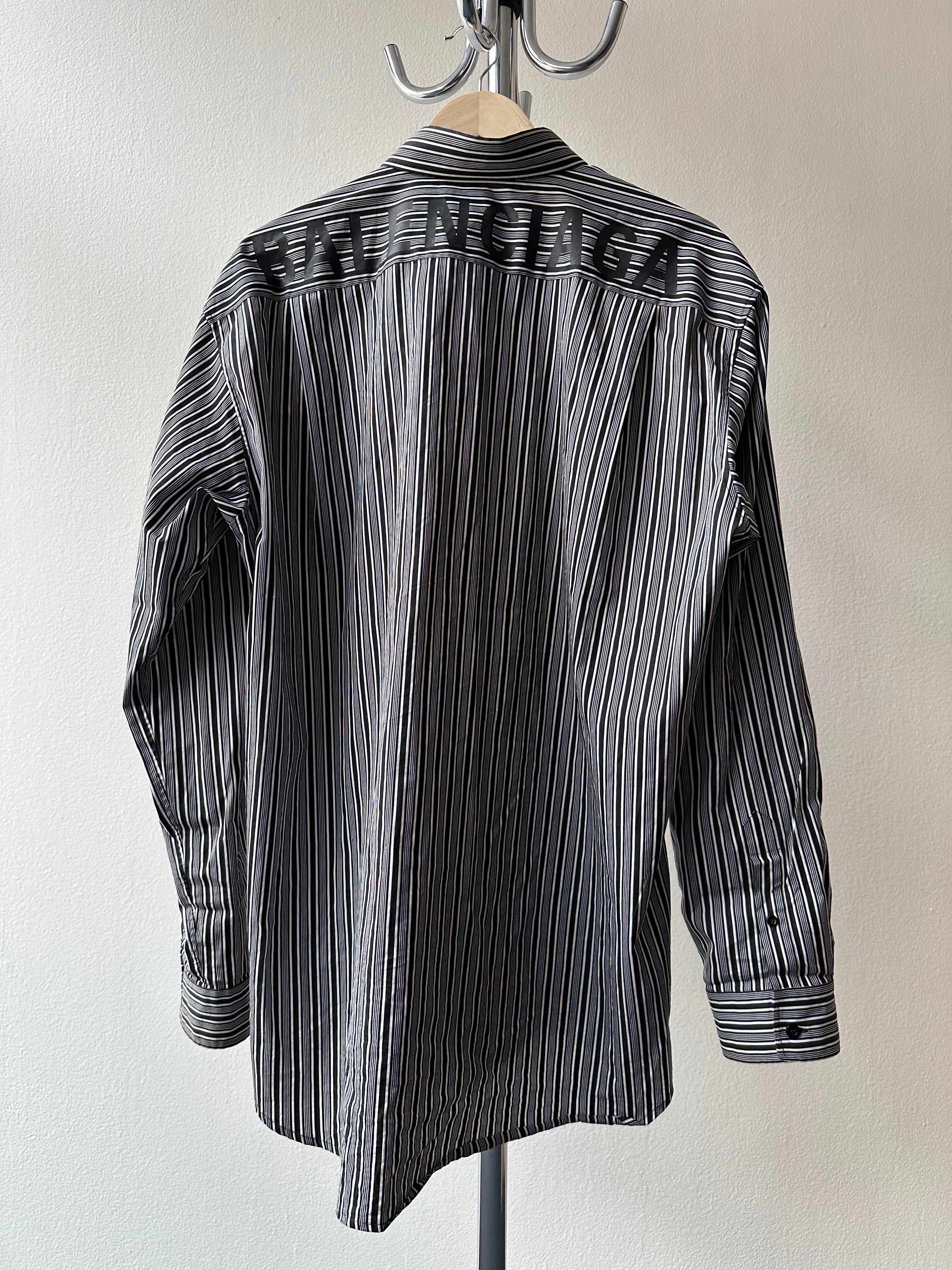 Balenciaga Oversized Striped Shirt with Back Logo - oversized size M