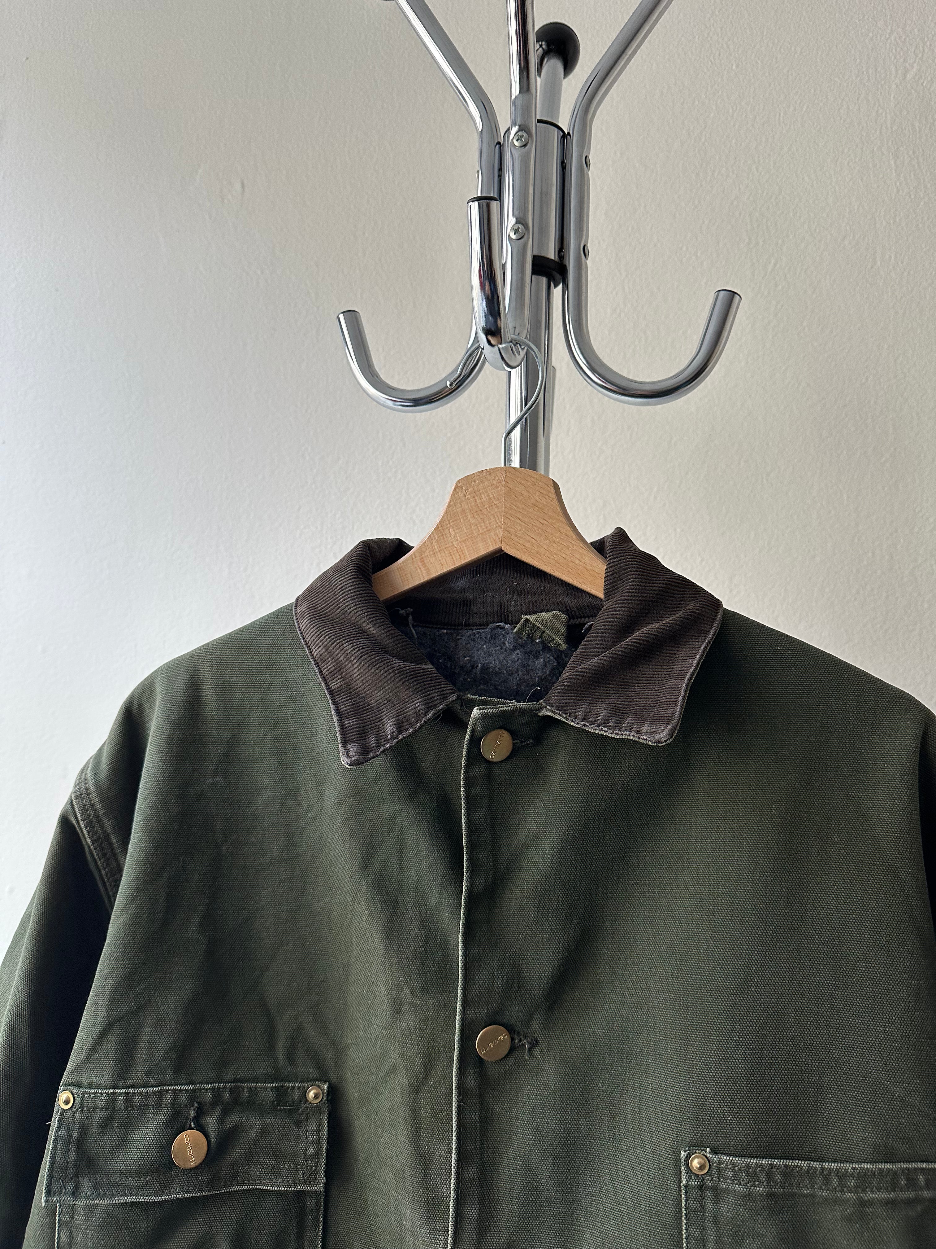 Vintage 1990s Carhartt "Moss Green" Chore Coat Jacket - size M