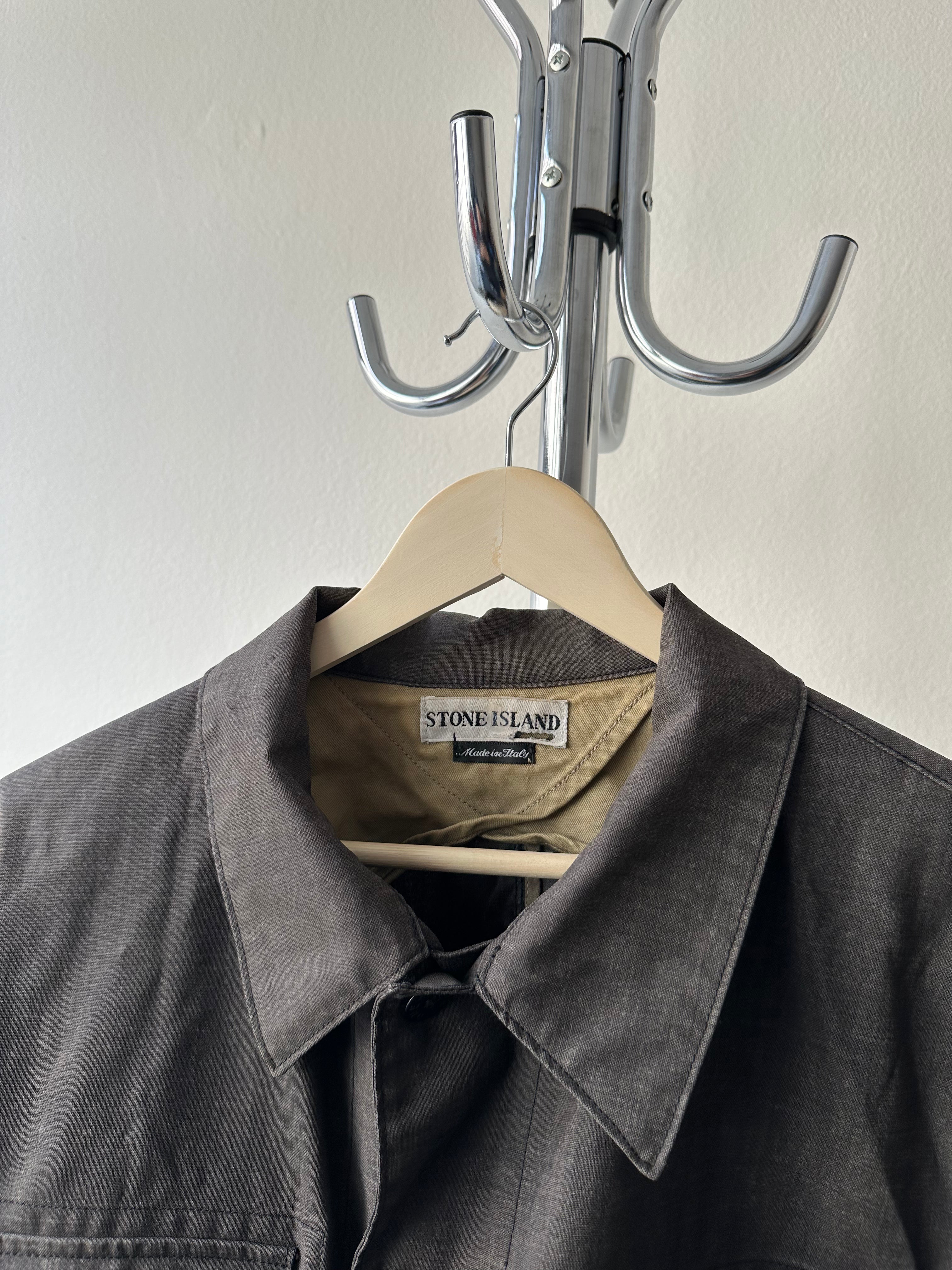 Vintage Stone Island SS 2002 Resin Coated Wool Jacket - size L/XL