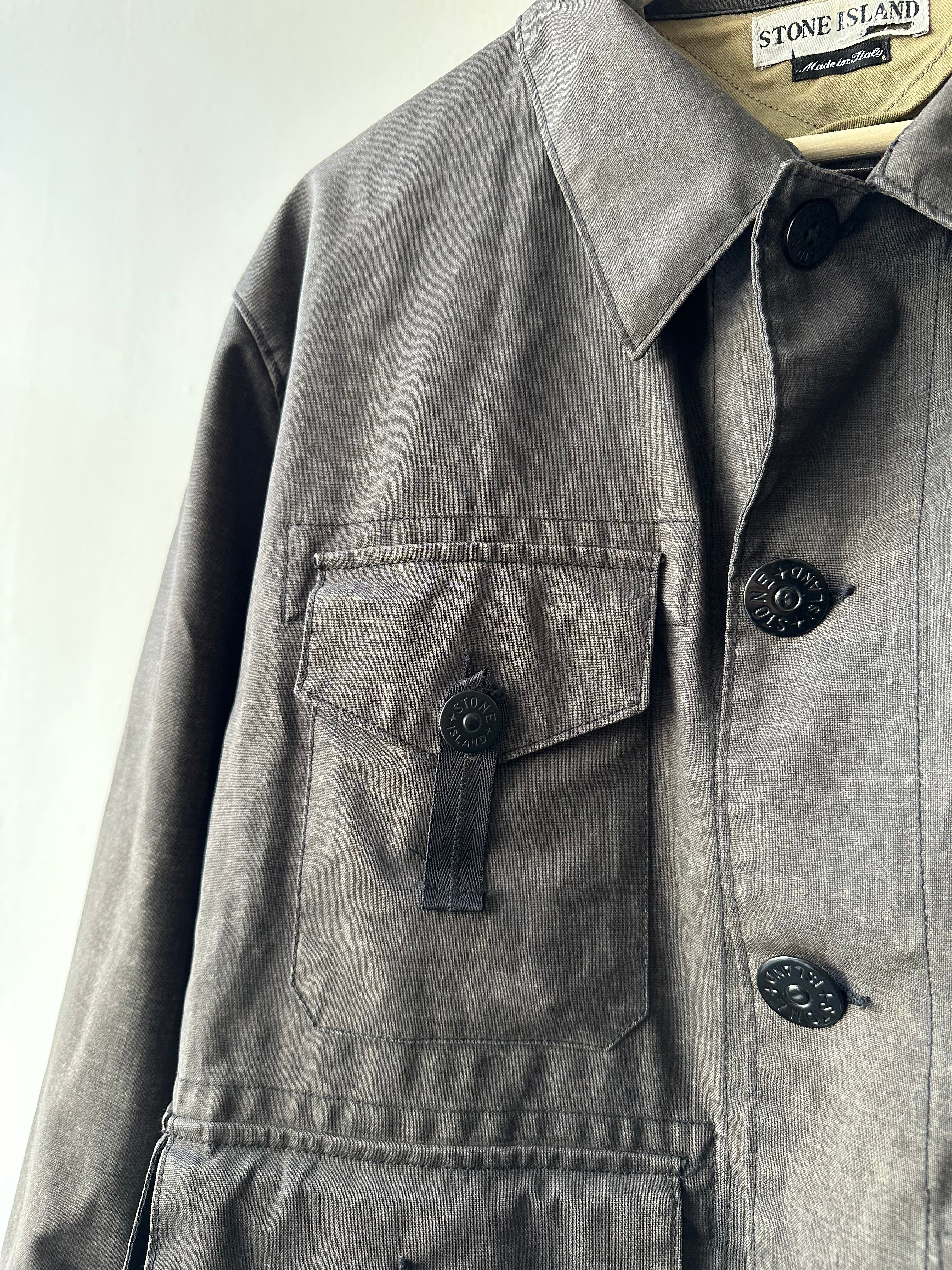 Vintage Stone Island SS 2002 Resin Coated Wool Jacket - size L/XL