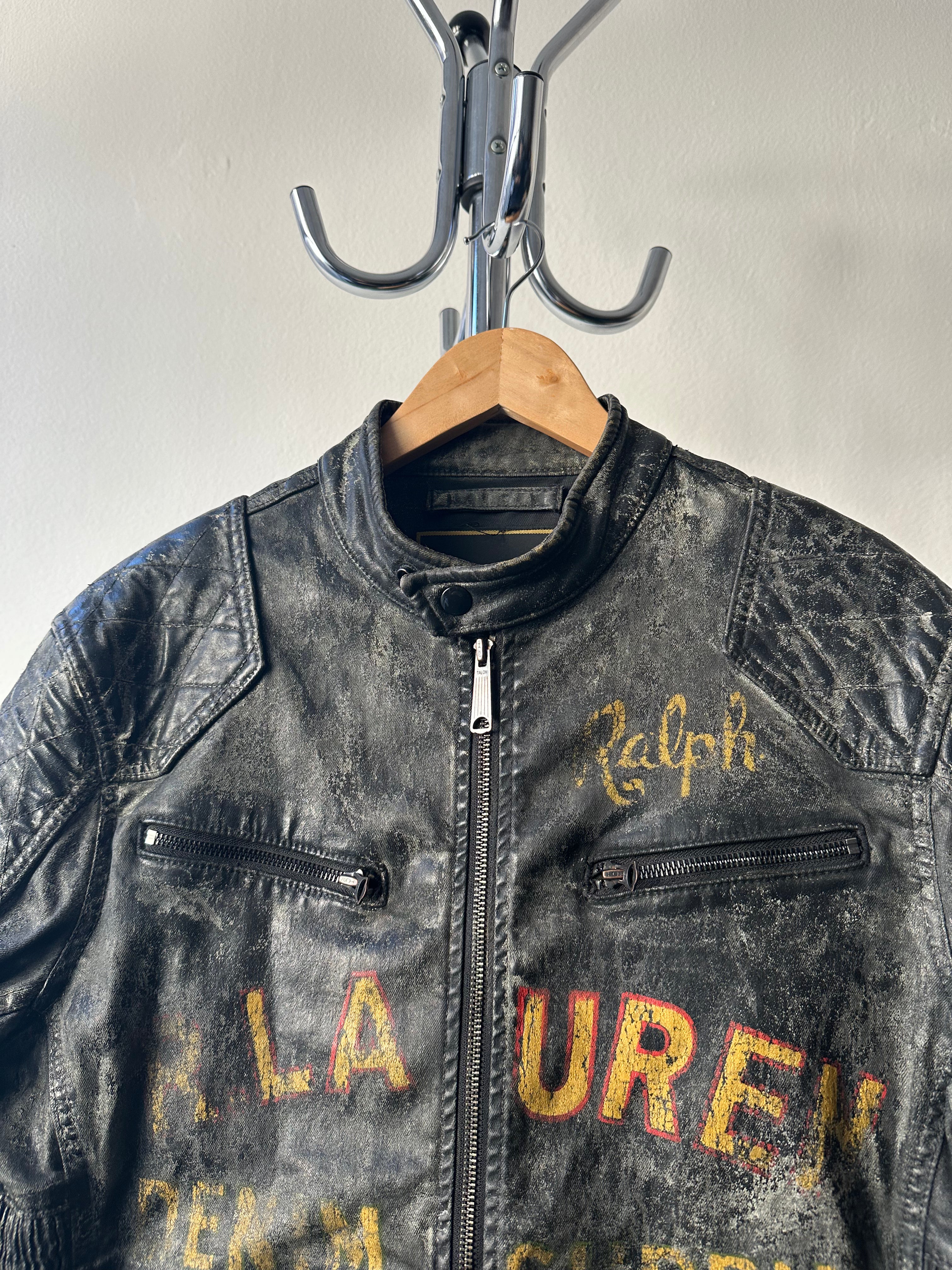 Ralph Lauren Denim & Supply “67R” Painted Moto Jacket - size M
