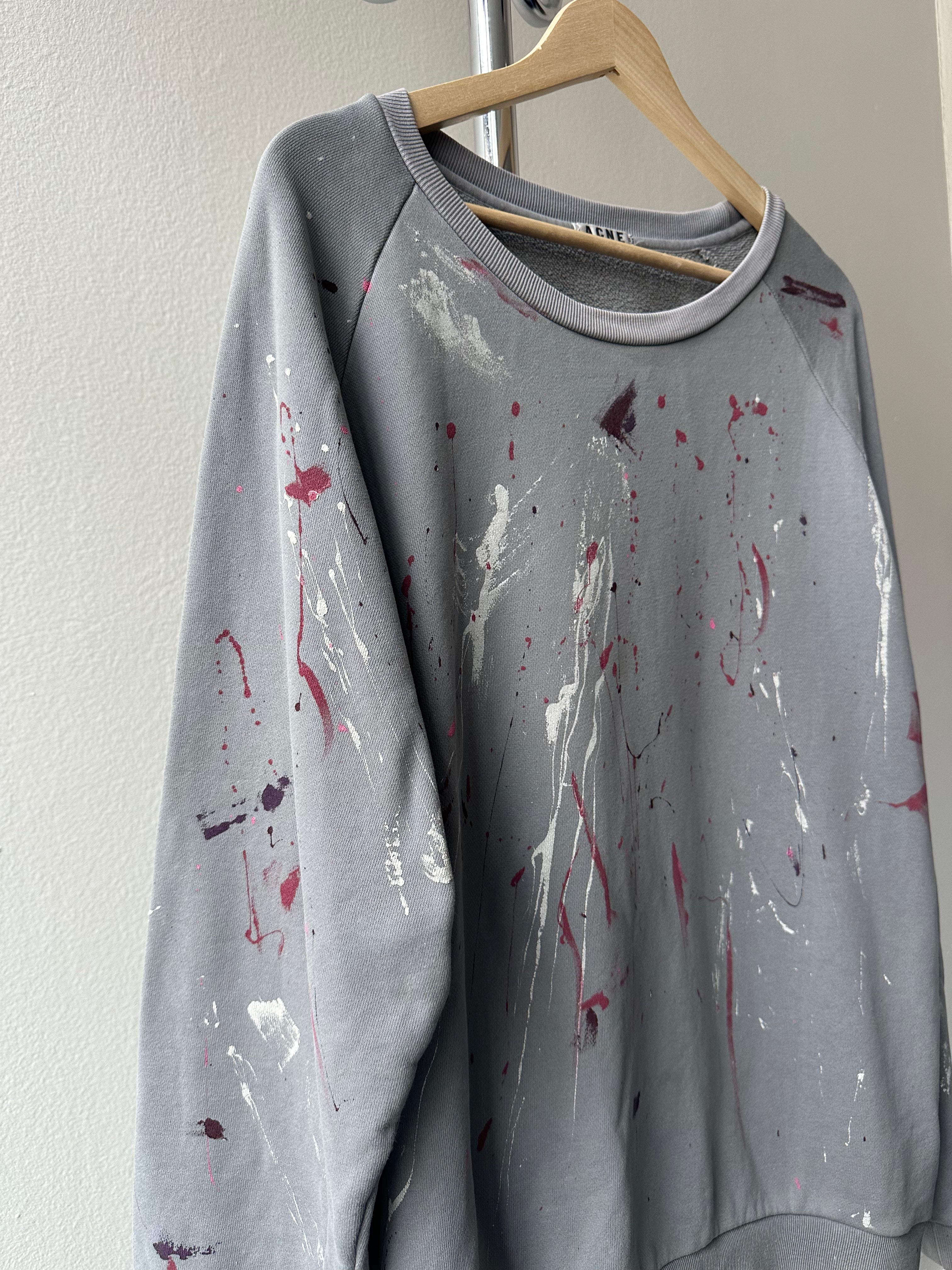 Acne Studios Brian AW13 “Paint Splattered” Crewneck - size L