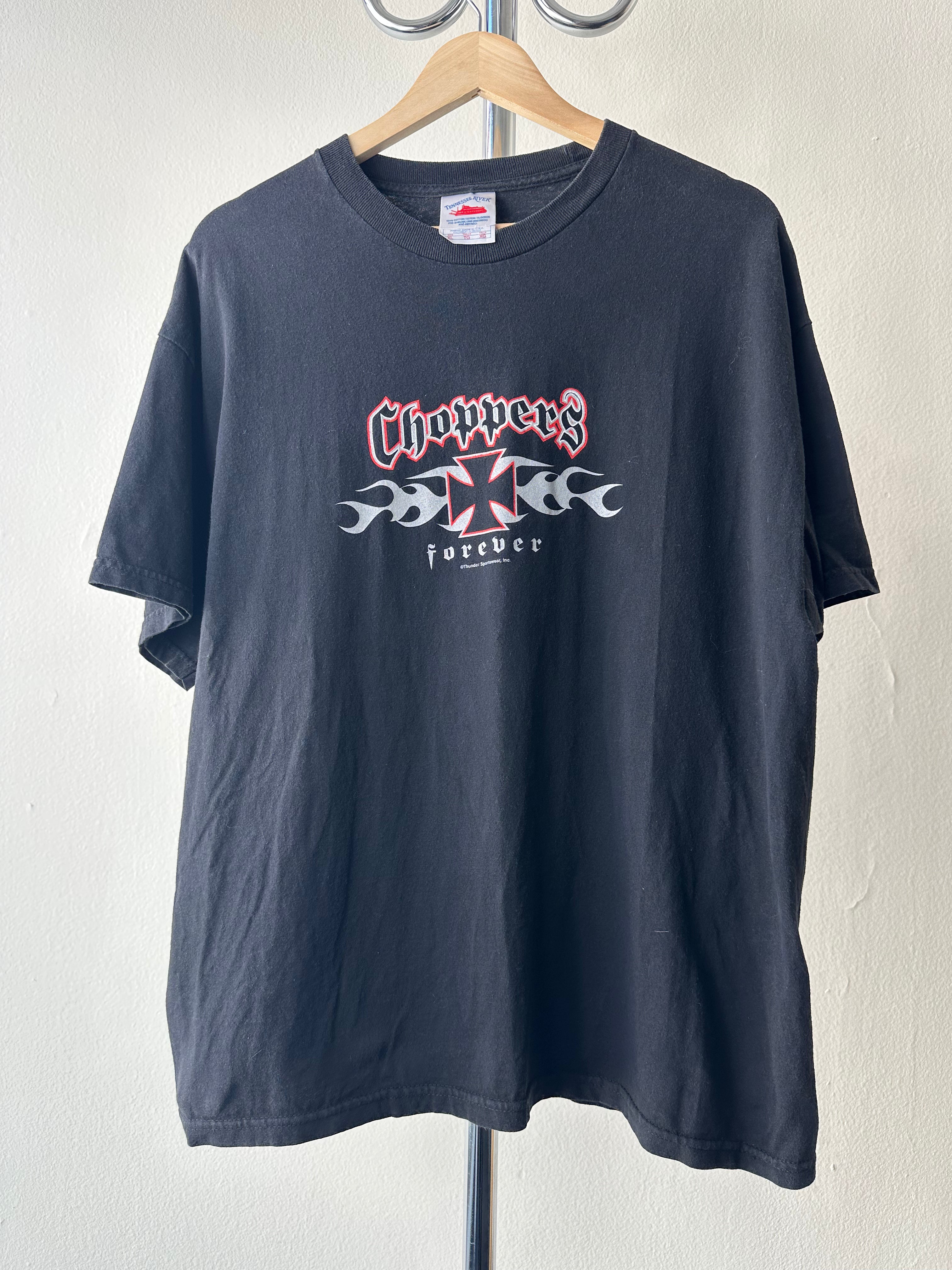 Vintage 1990s Choppers Forever Skull Cross Tee
