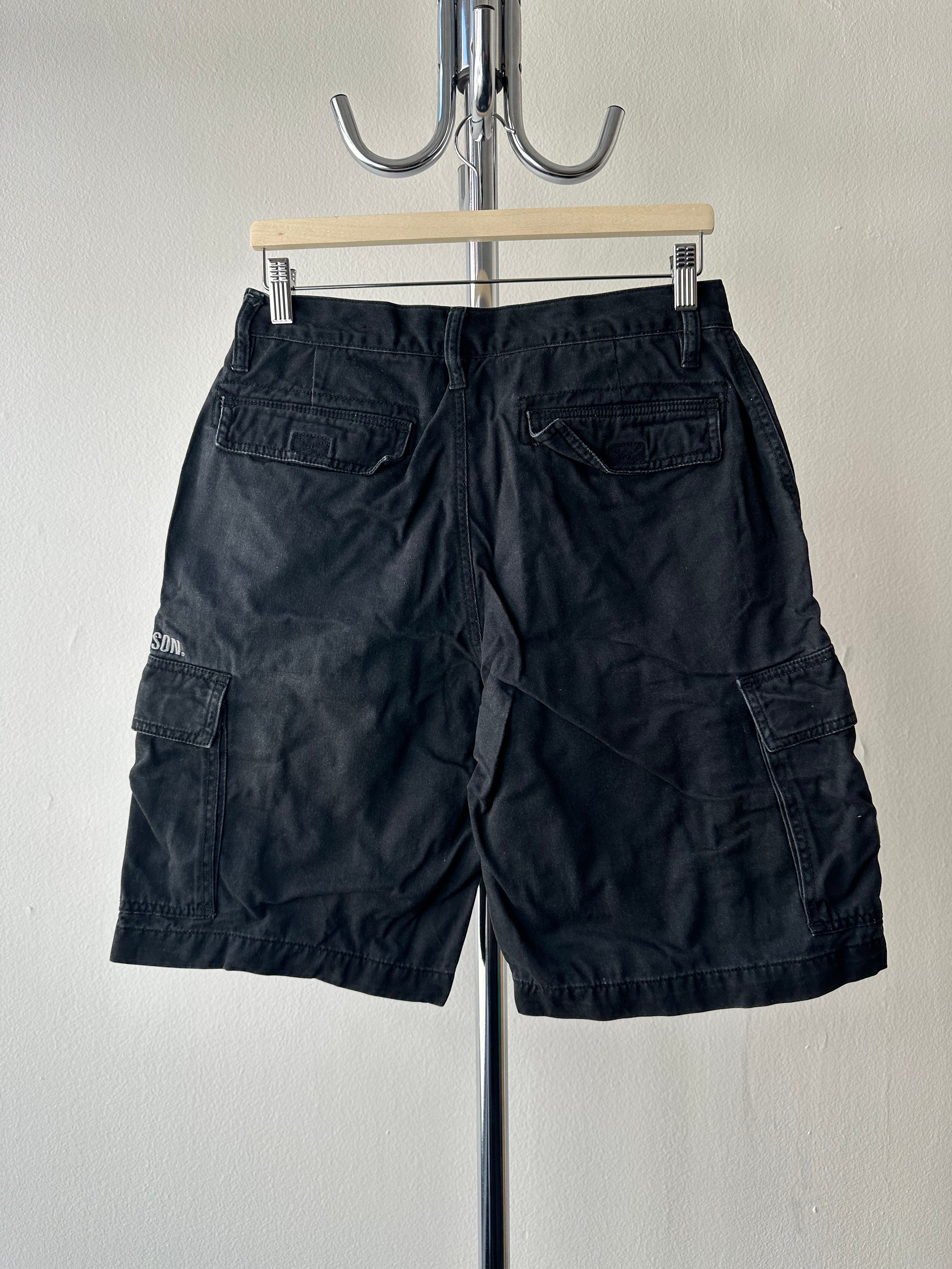Vintage Harley-Davidson Black Cargo Shorts – Size 30