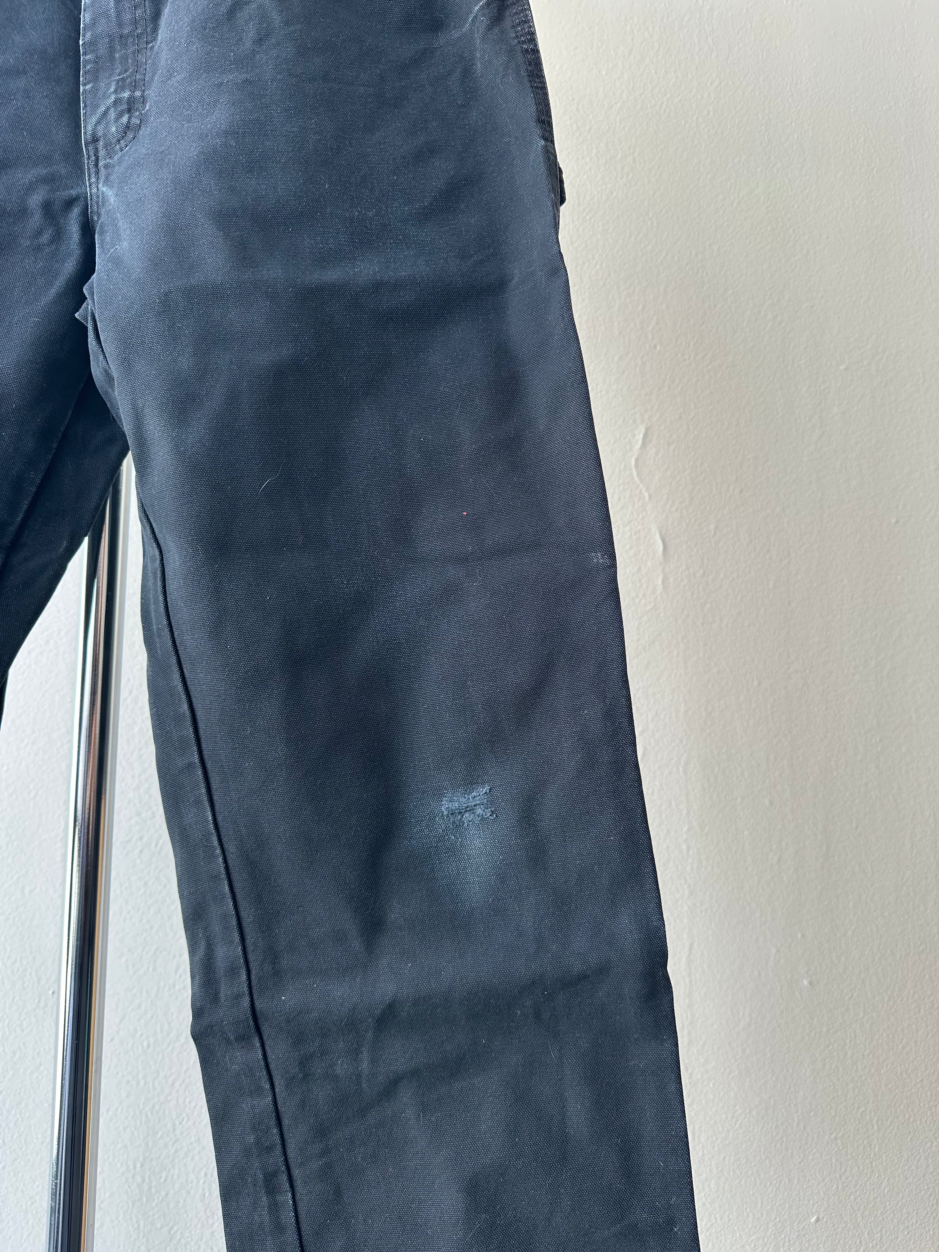 Vintage Dickies Faded Black "Single Knee" Workwear Pants - size 34x32