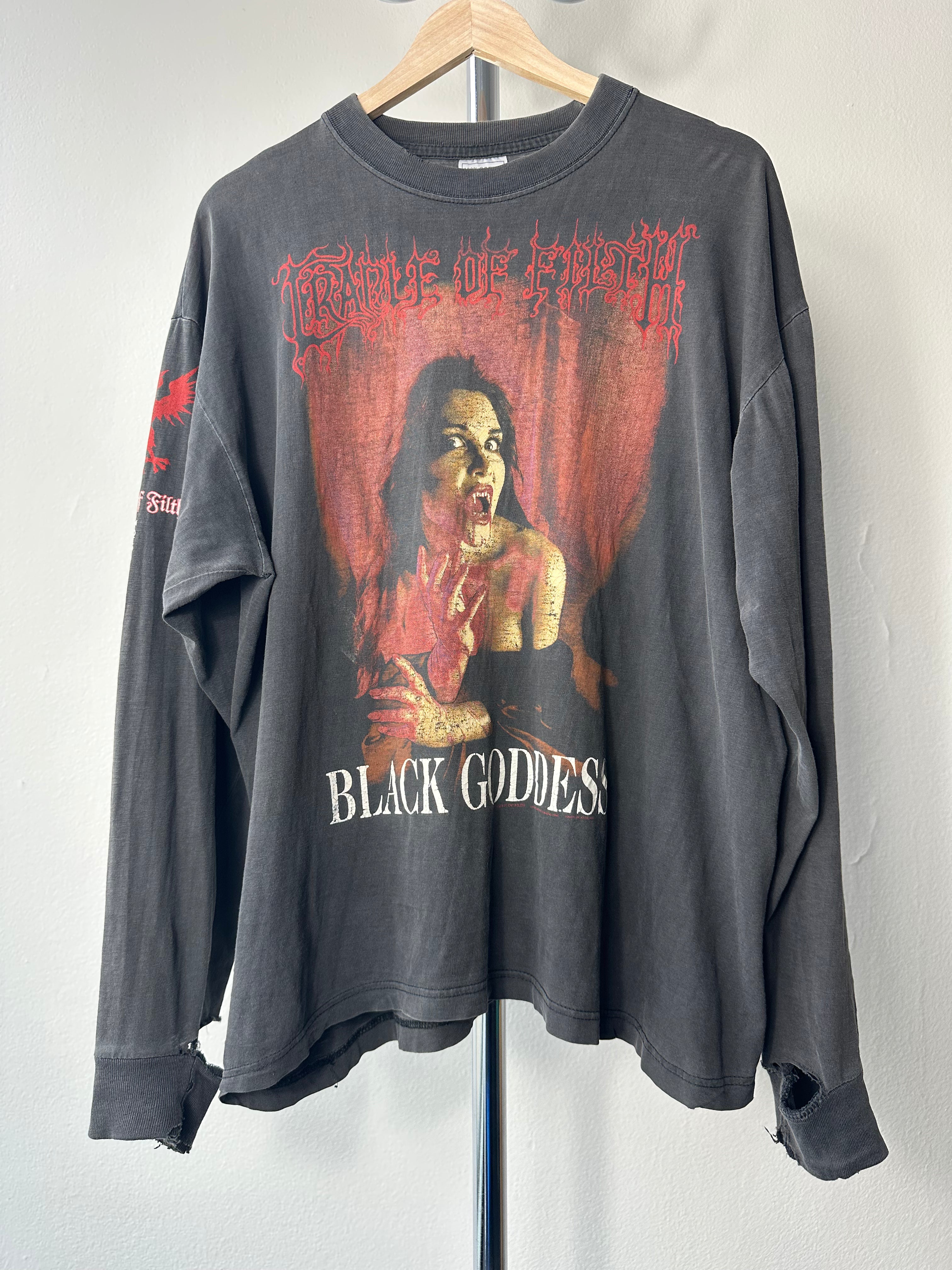 Vintage 1996 Cradle of Filth “Black Goddess” Long Sleeve - size XL