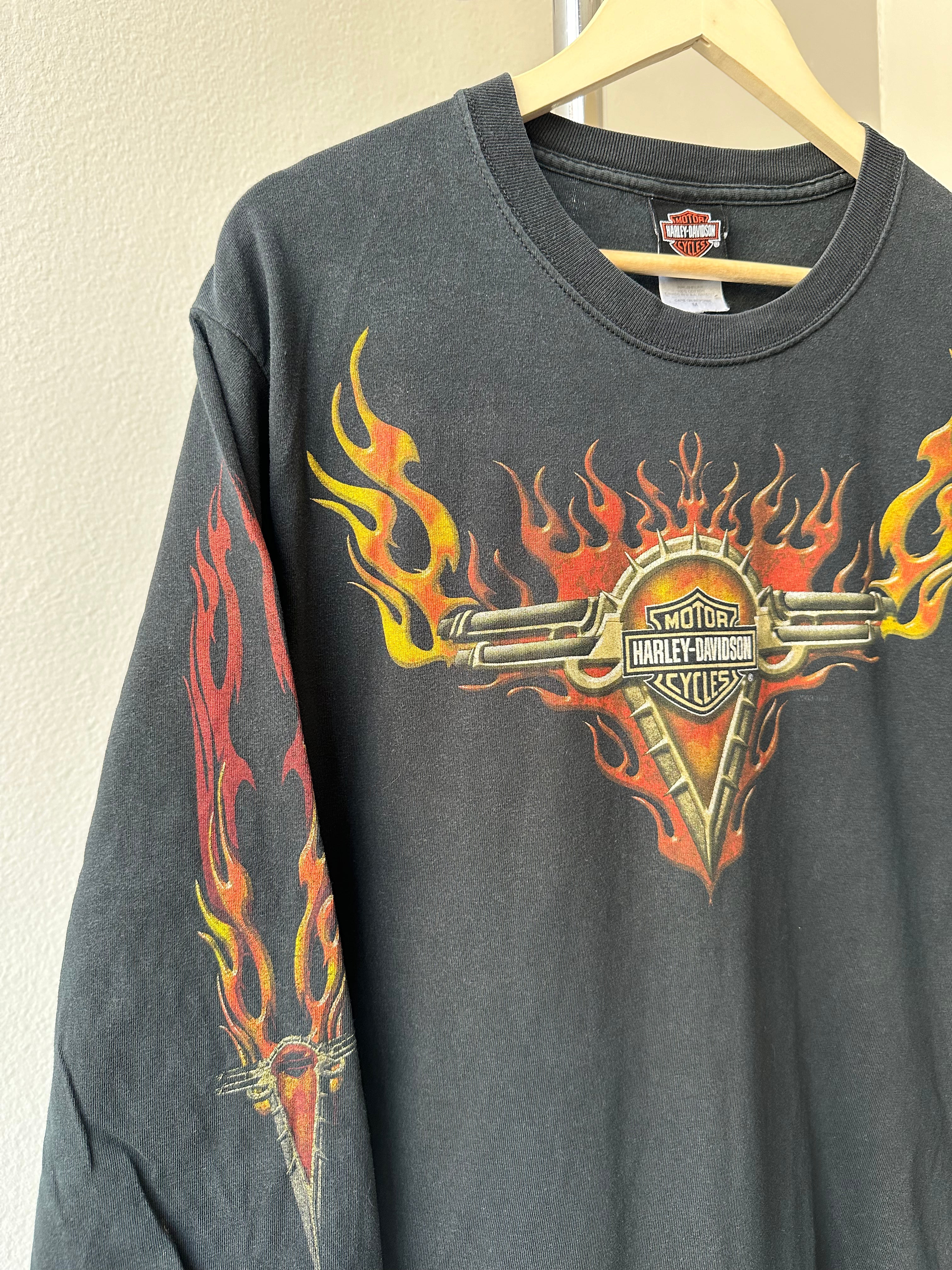 Harley Davidson Flames 2003 Longsleeve T-shirt - size M