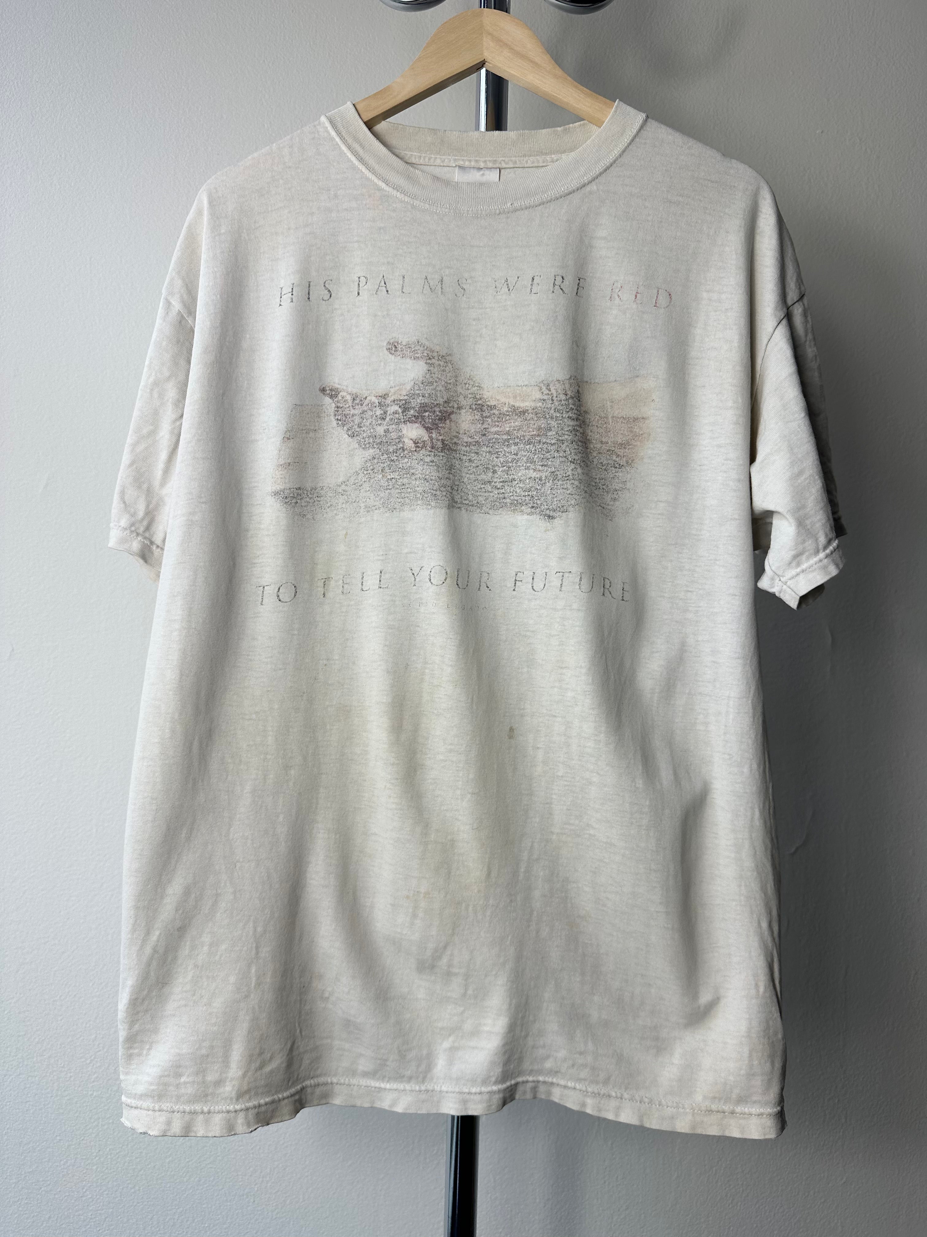Vintage 1990s Jesus “His Palms Were Red” Thrashed T-shirt - size XL