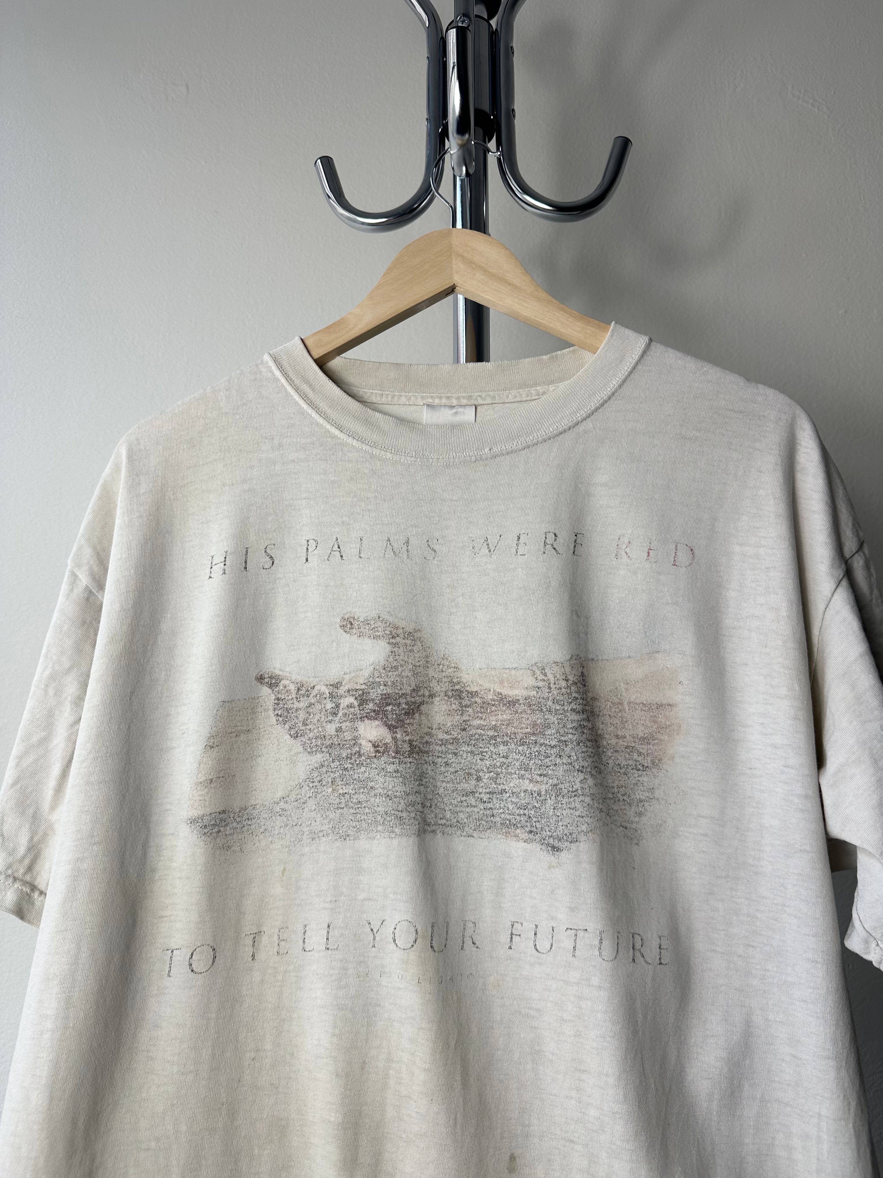 Vintage 1990s Jesus “His Palms Were Red” Thrashed T-shirt - size XL