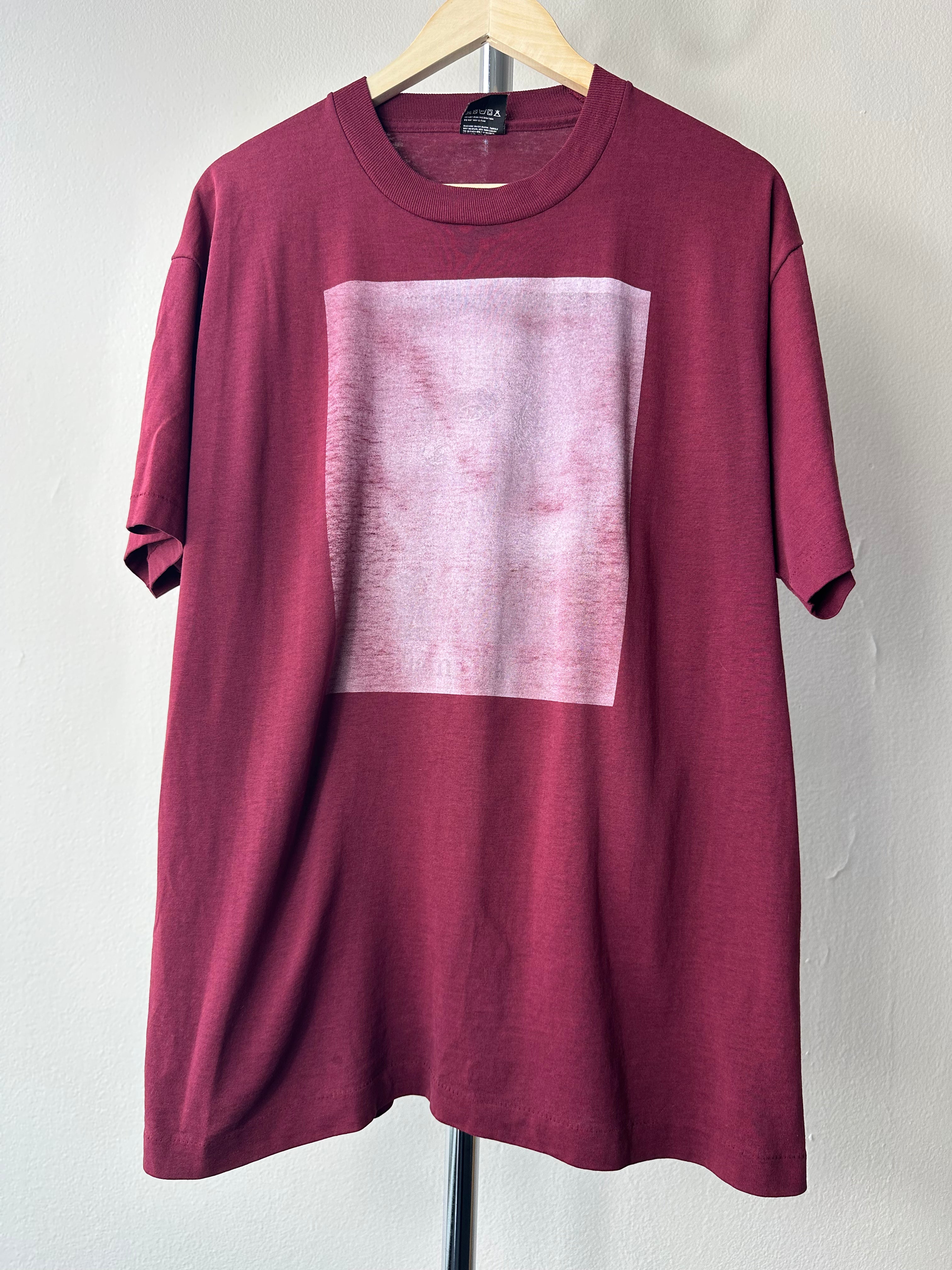 Vintage 1990s "Fading Words" Burgundy T-shirt - size XL