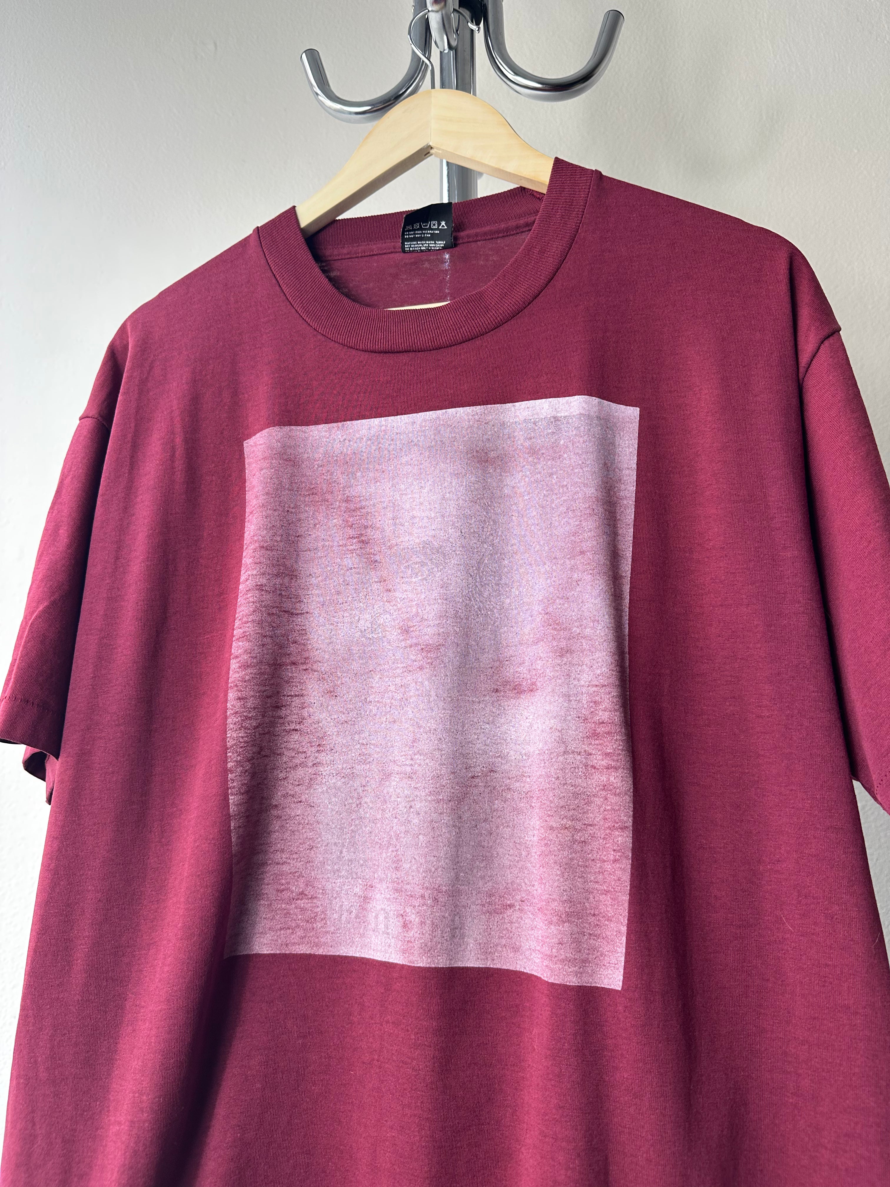 Vintage 1990s "Fading Words" Burgundy T-shirt - size XL