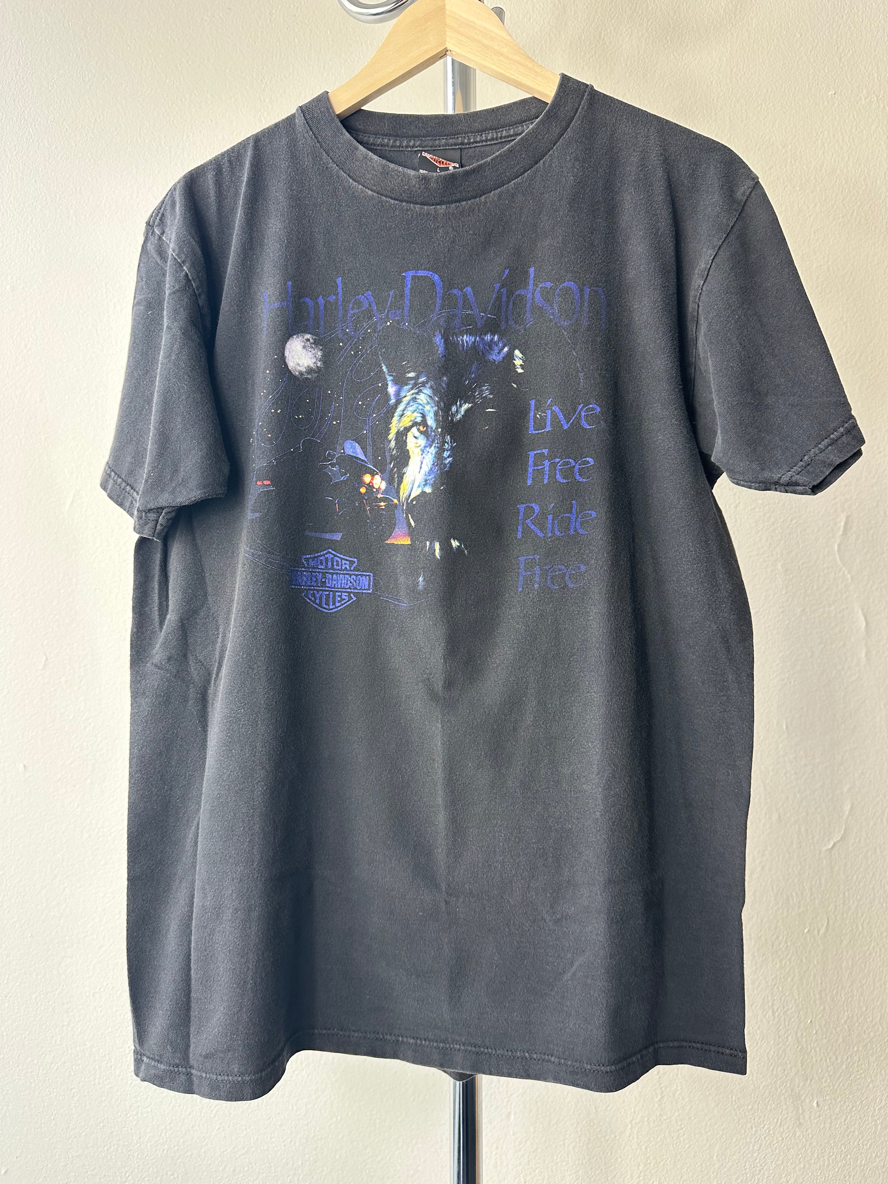 Vintage 1990s Harley Davidson “Live Free, Ride Free” T-shirt - size L