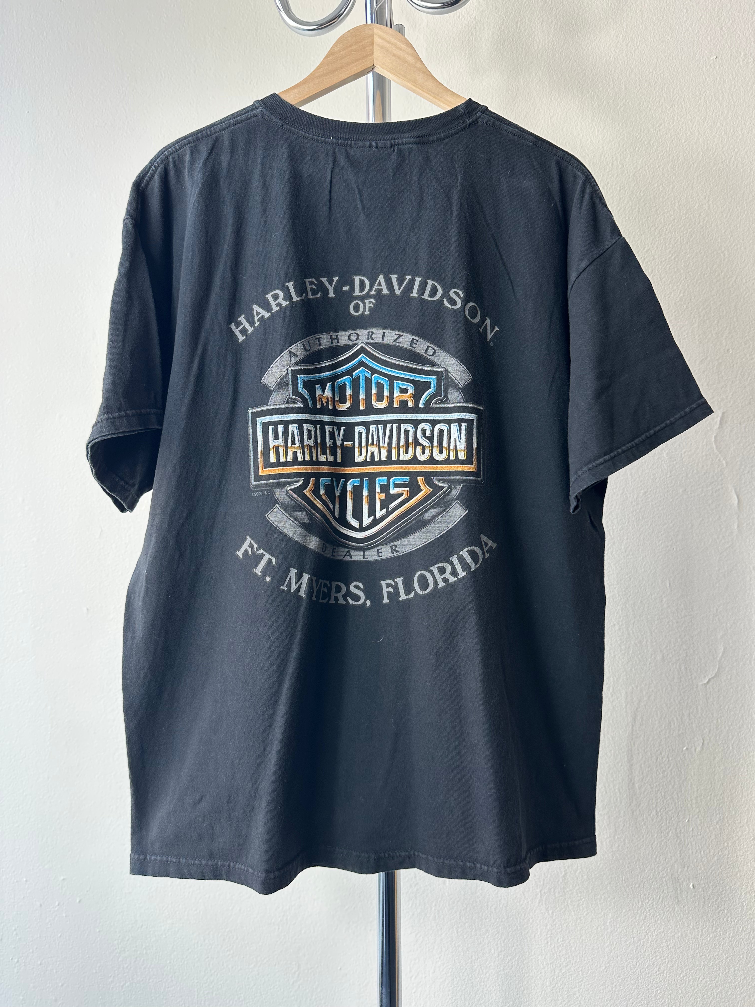 Vintage Harley Davidson "Survivor" Flames T-shirt - size XL