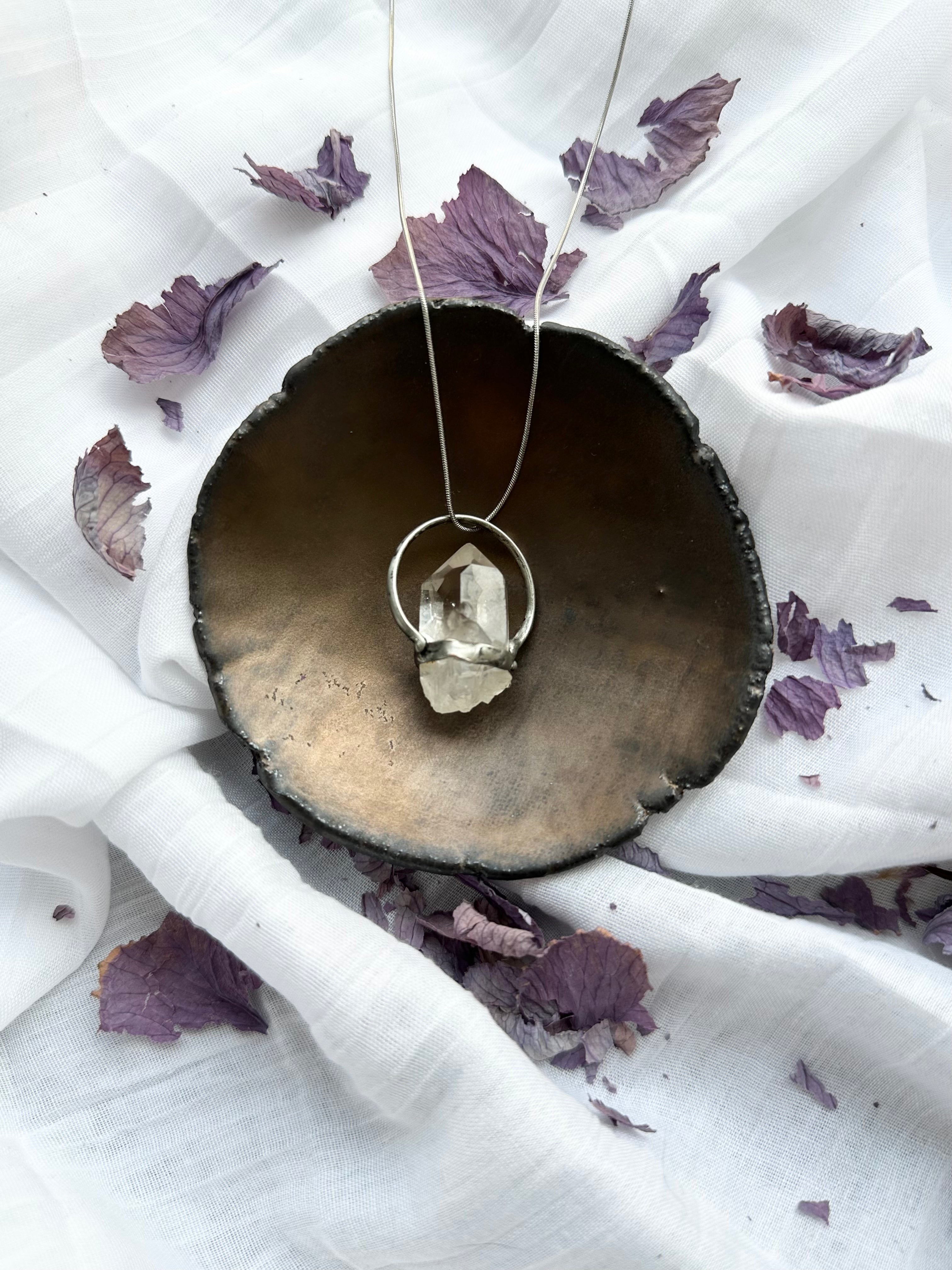 “The Watcher” – Clear Quartz Pendant by Laura Řezaninová