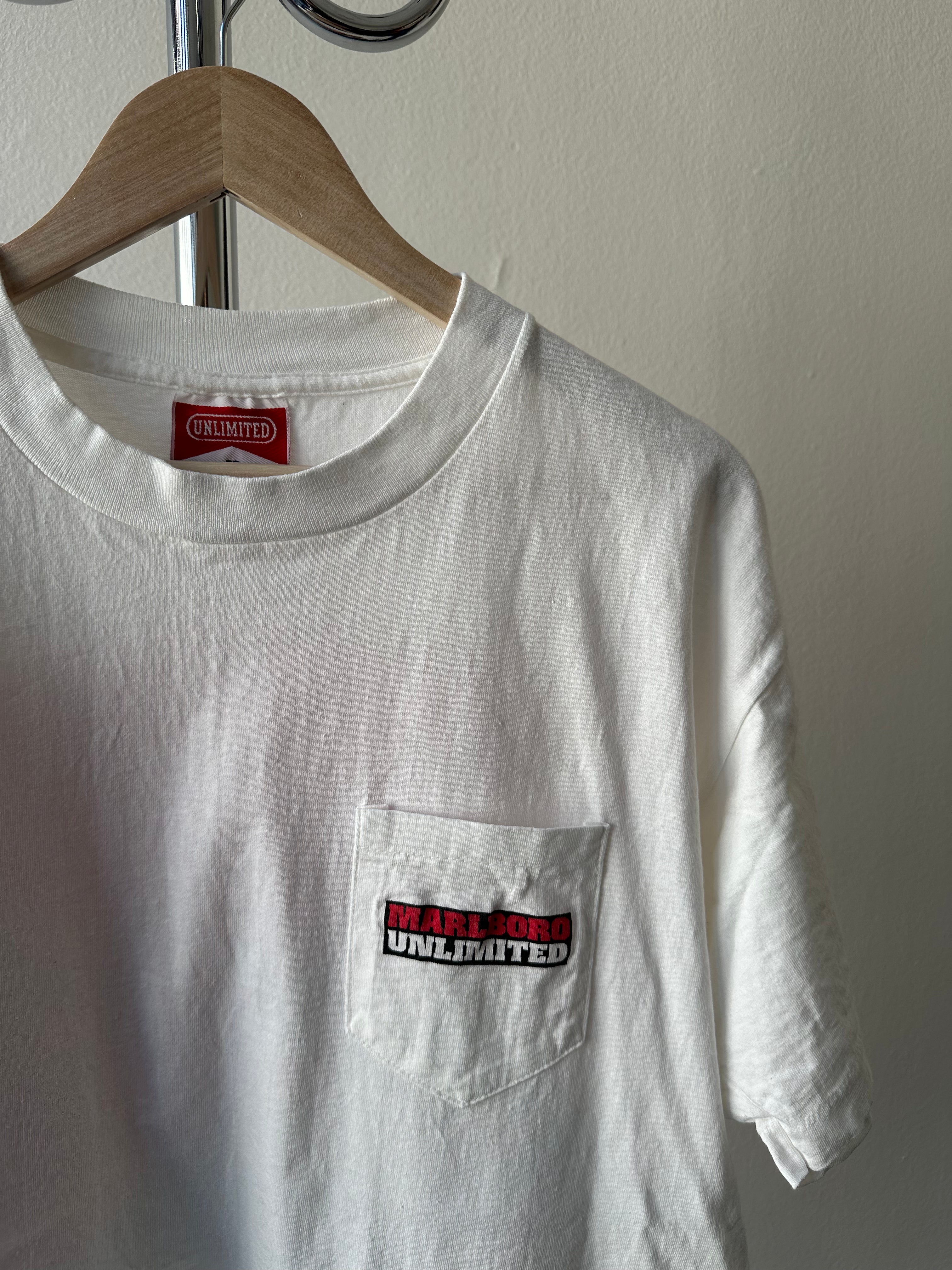 1990s Marlboro Cigarettes Pocket T-shirt - size XL