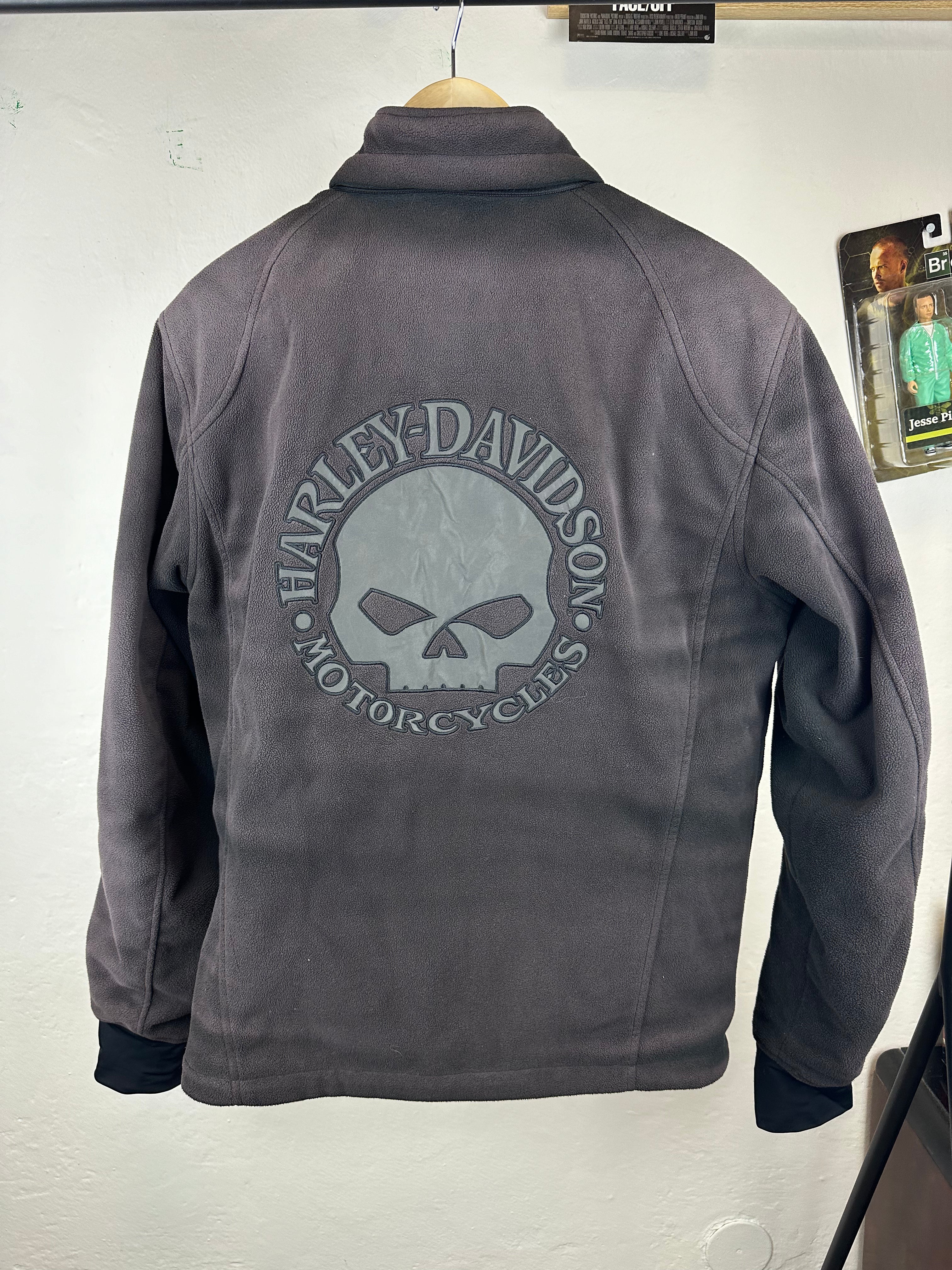 Vintage Harley Davidson "Skull" Faded Fleece Jacket - size M
