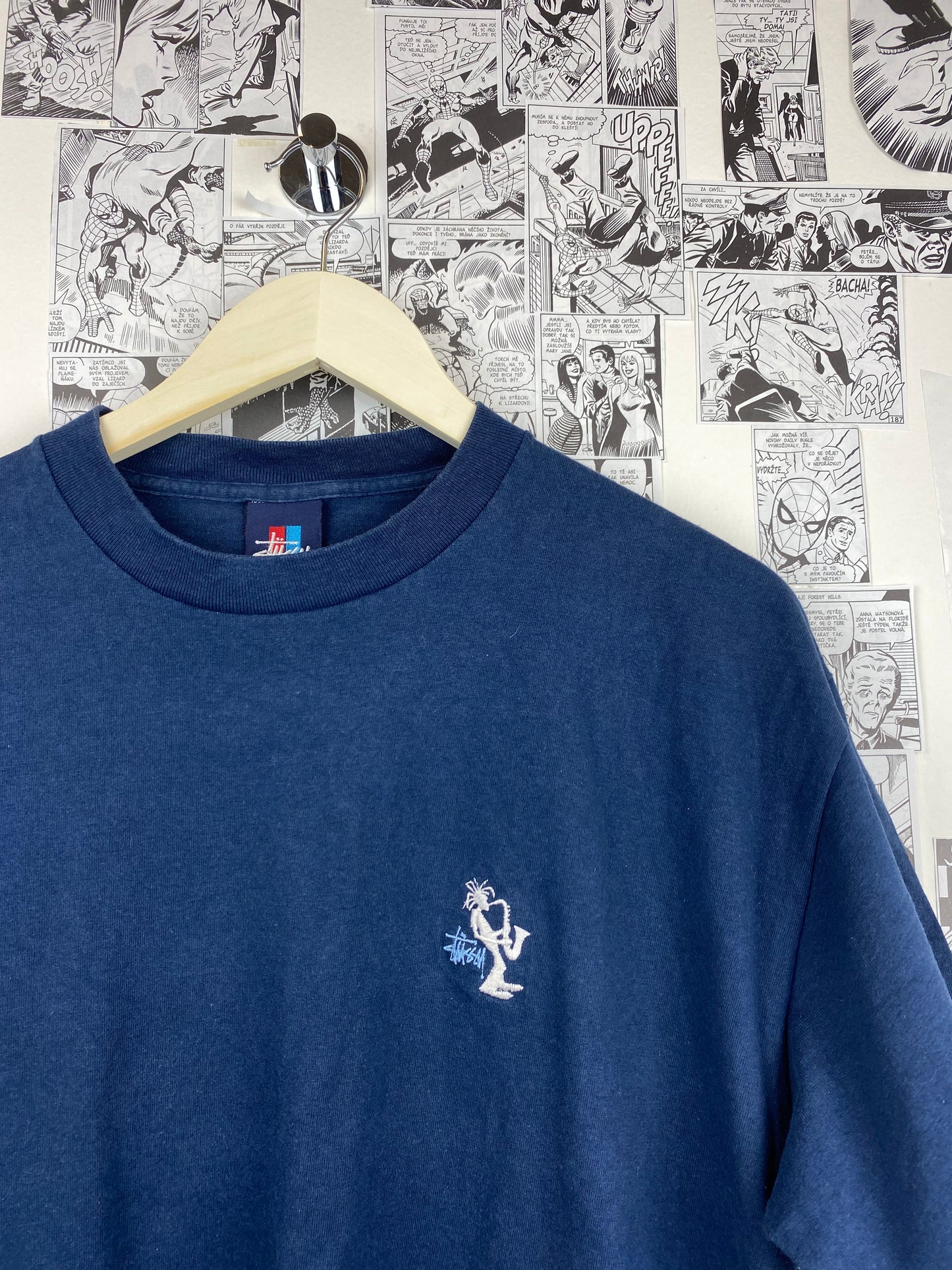 Vintage Stüssy 90s Embroidery Logo t-shirt - size XL