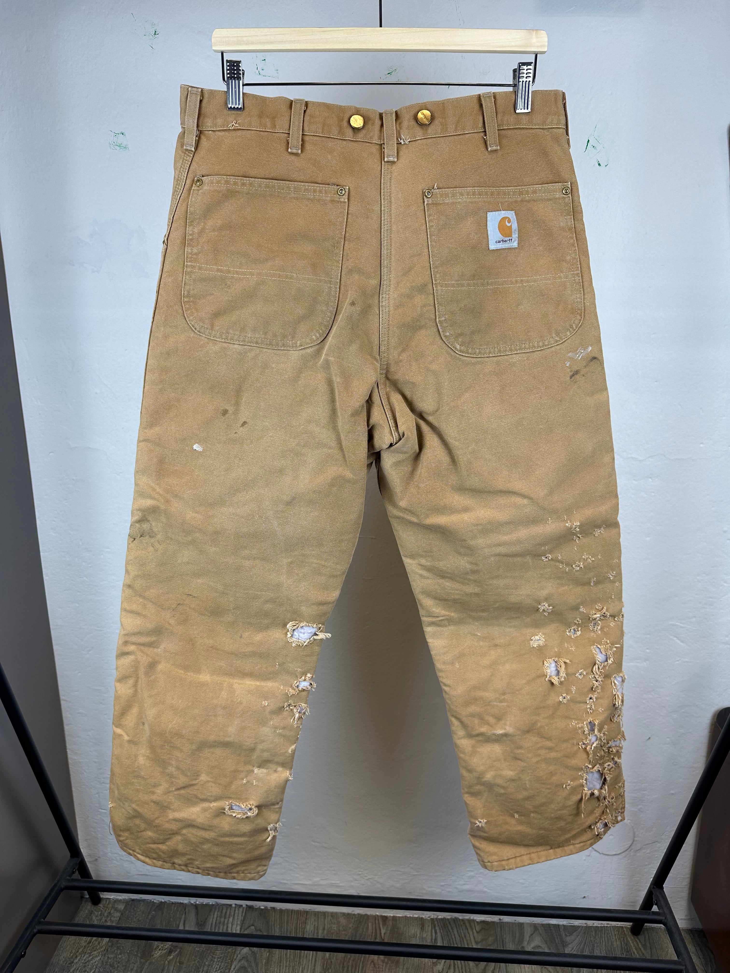 Vintage Carhartt Insulated Distressed 90s Pants - size 34x30