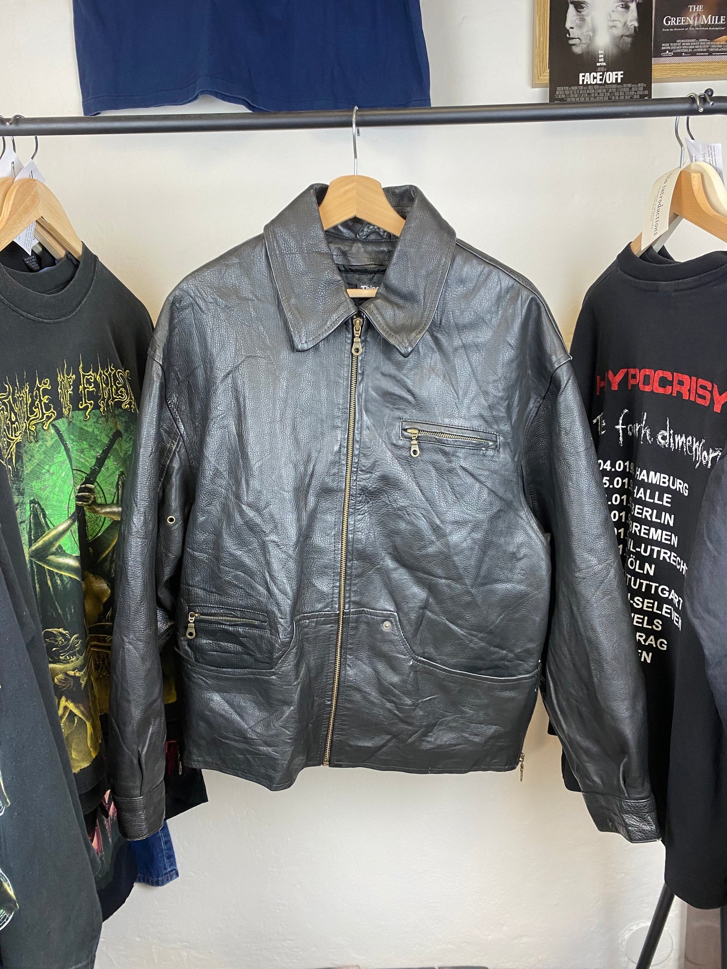 Vintage Leather Jacket 90s/00S - size S