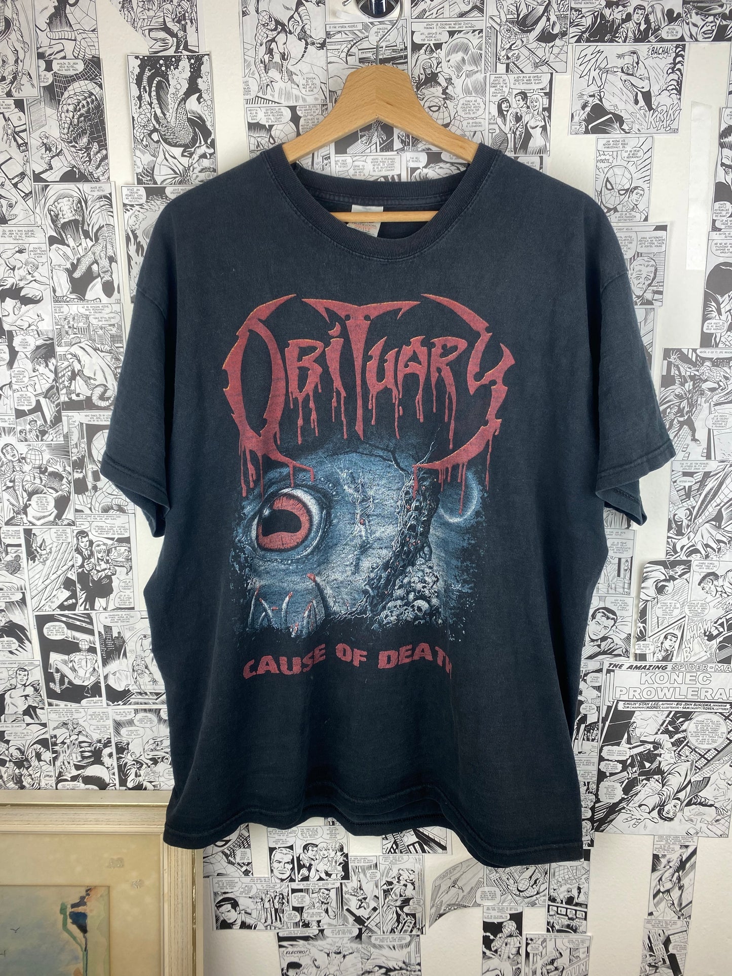 Vintage Obituary “Cause of Death” 00s t-shirt - size XL