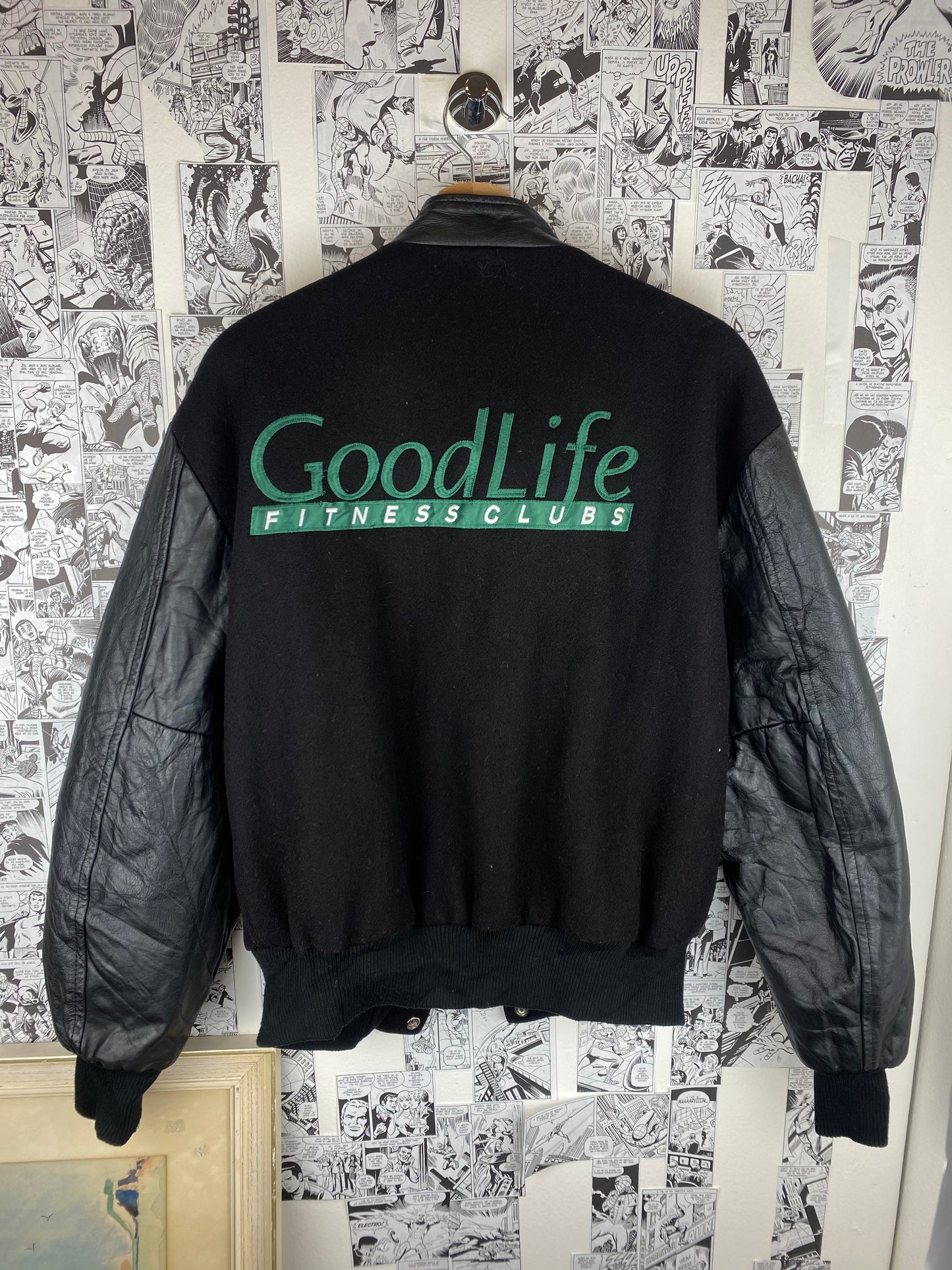 Vintage Good Life - Fitness Club Leather Varsity Jacket