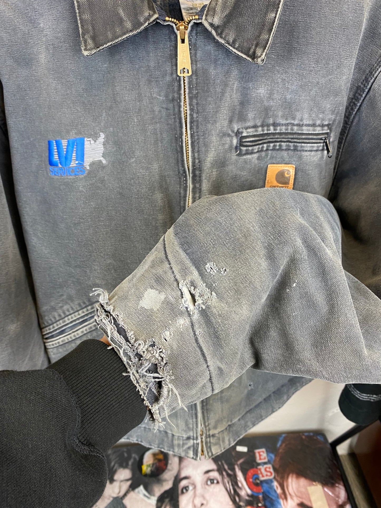 Vintage Carhartt Detroit Faded Distressed 90s Jacket