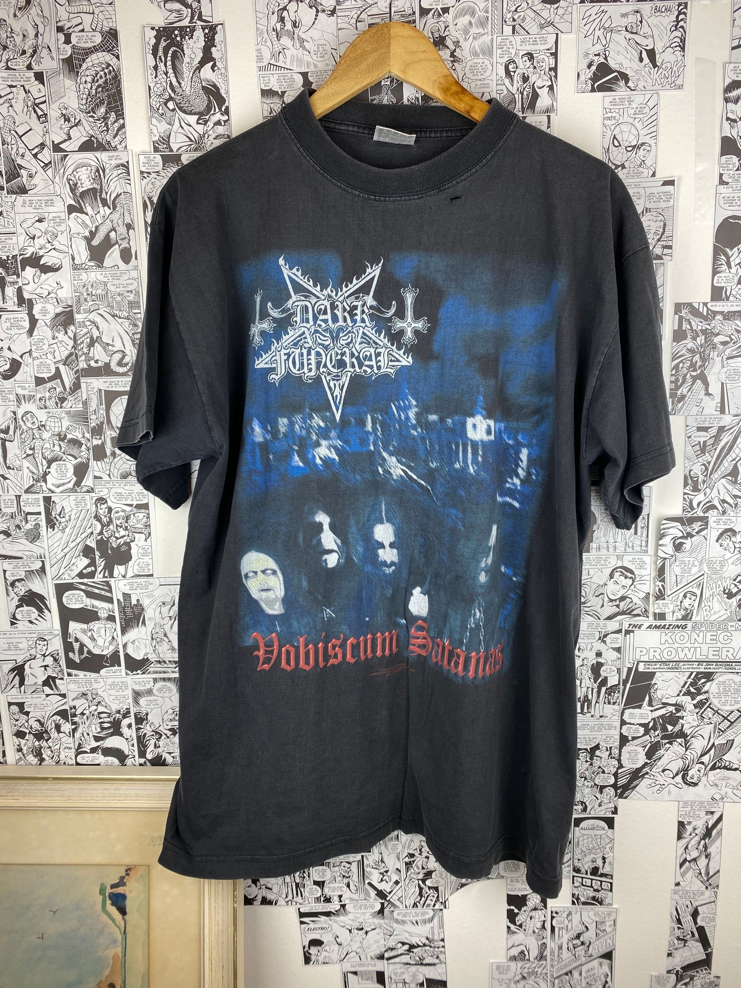Vintage Dark Funeral “Vobiscum Satanas” 1998 t-shirt - size XL