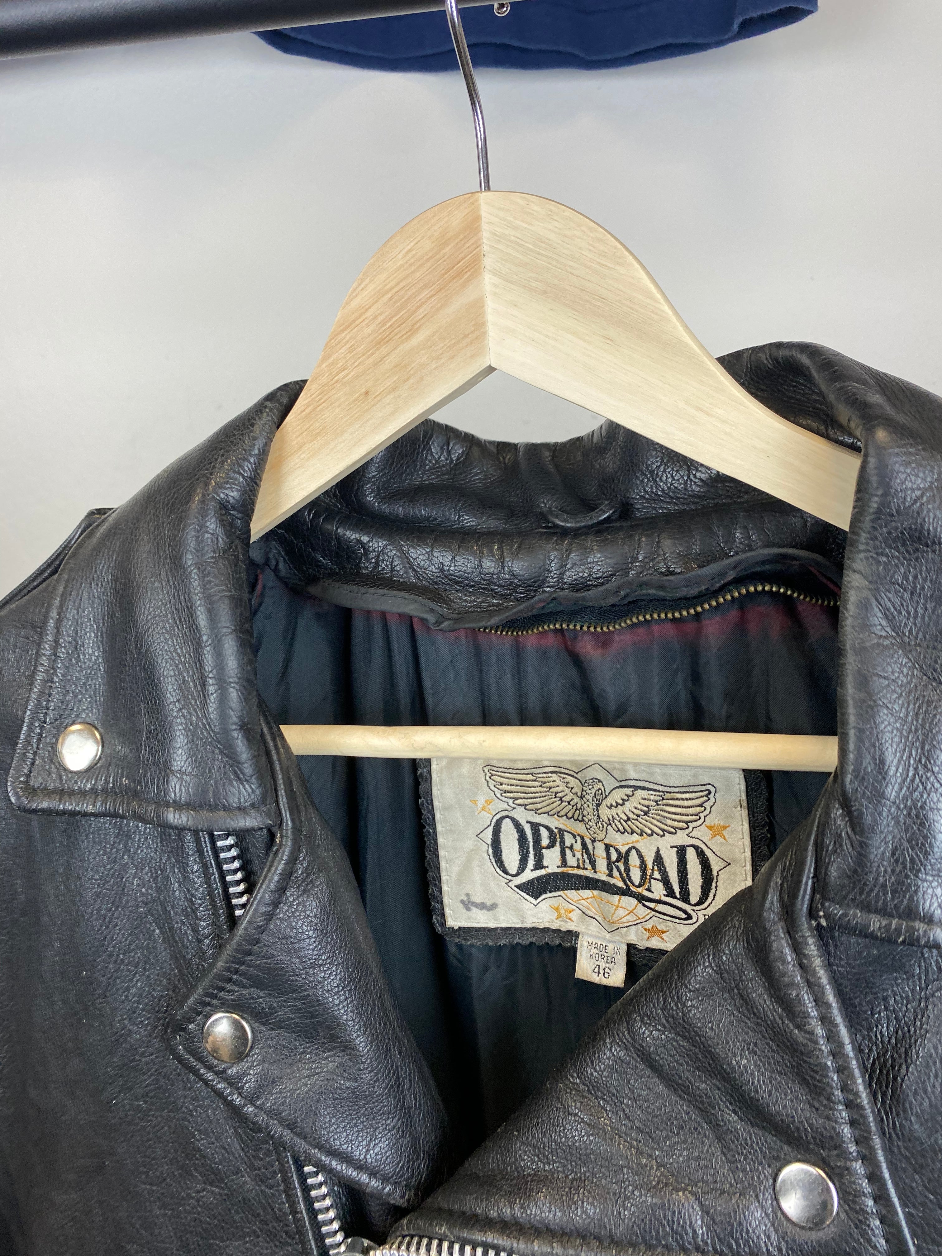 vintage 90s made in korea leather jacket
