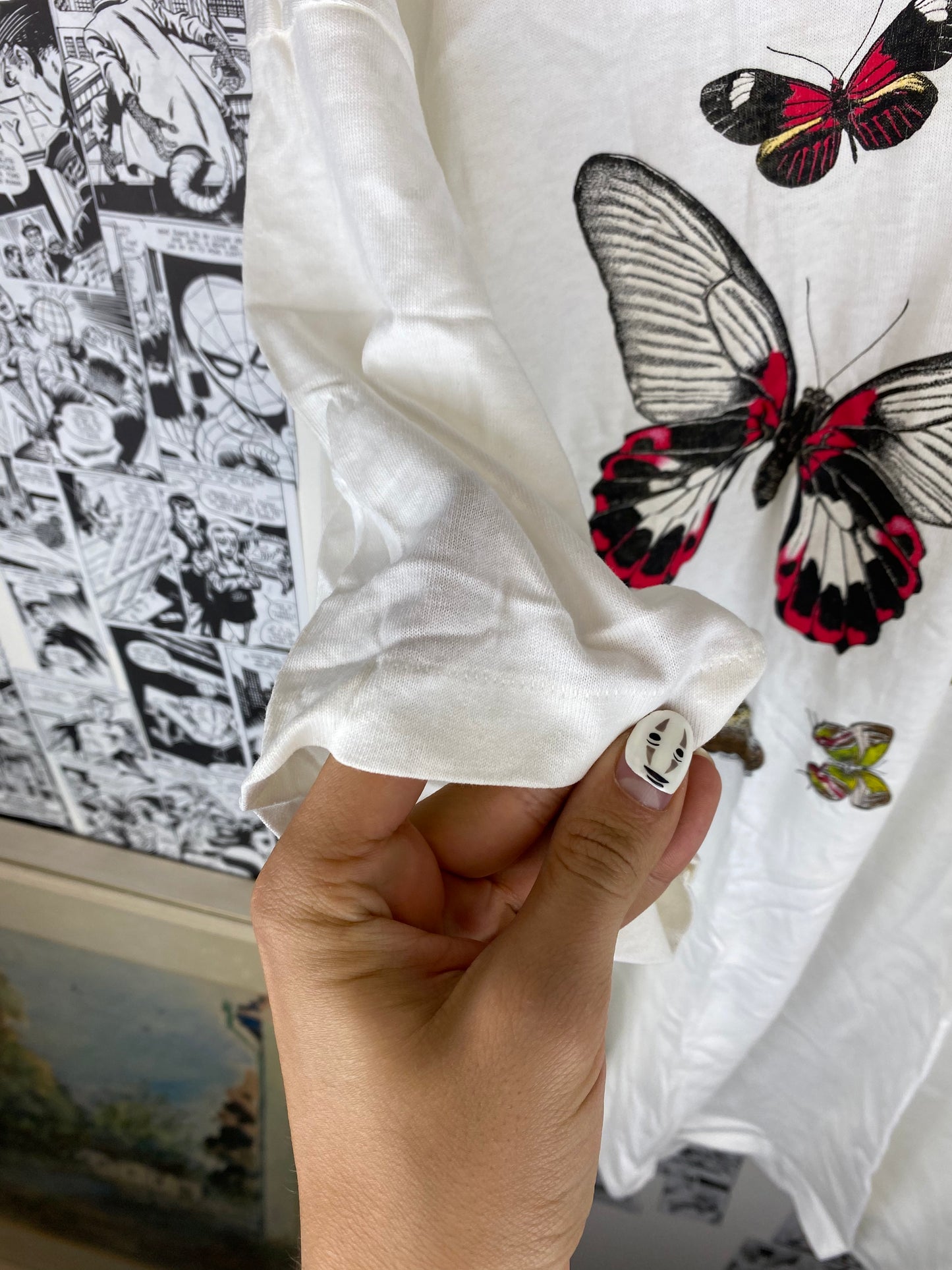 Vintage Butterfly Harlequin 80s t-shirt - size XL