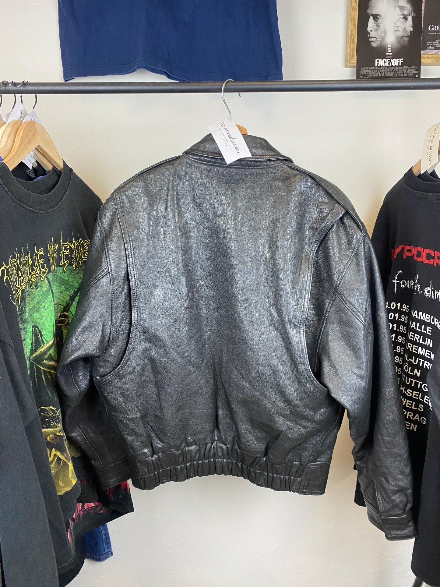 Vintage Leather Jacket 90s - size L