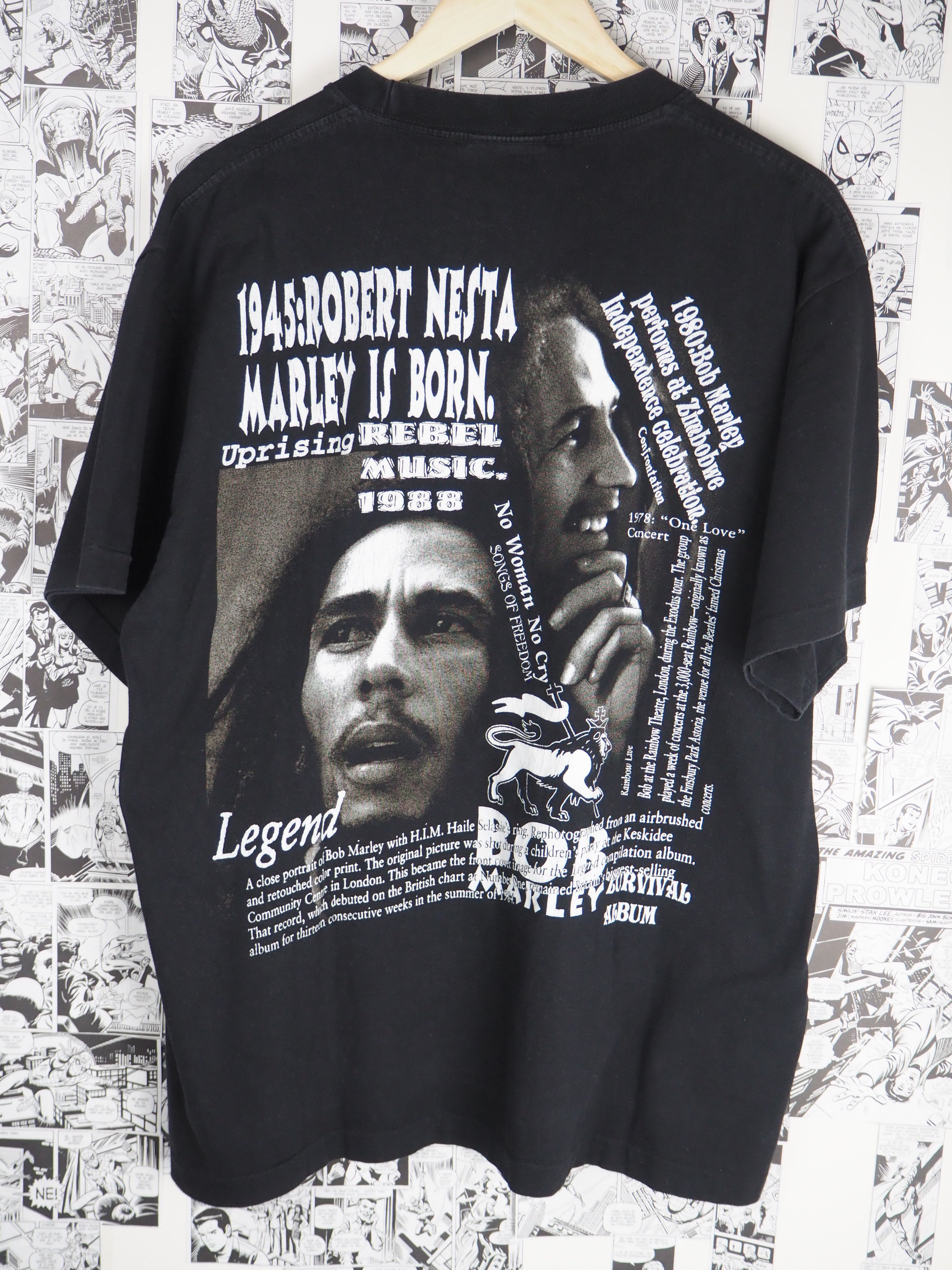 Vintage Bob Marley "Rebel Music" 90s t-shirt - size XL